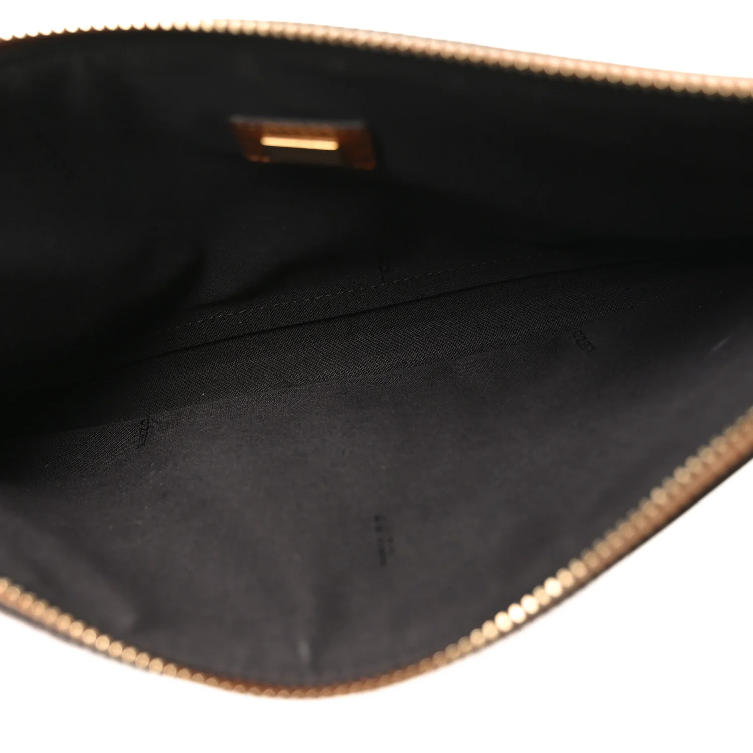 Vitello King Logo Embossed Medium Flat Pouch Cuoio - Image 5