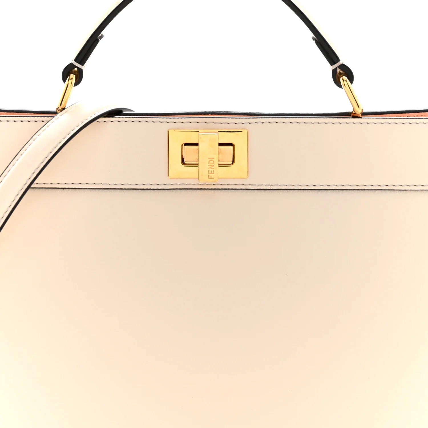 Vitello King Luxor Shiny Nappa Medium Peekaboo I SEE U East West Satchel White Light Rose - Image 10