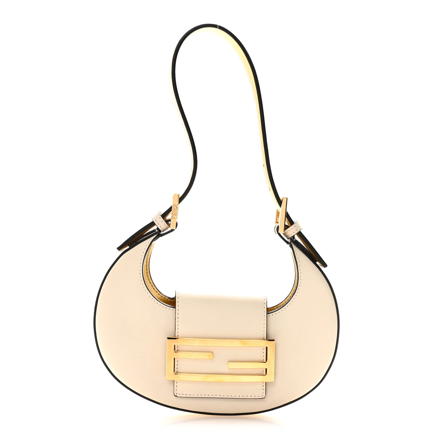 Vitello King Mini Cookie Hobo Bag White Ice