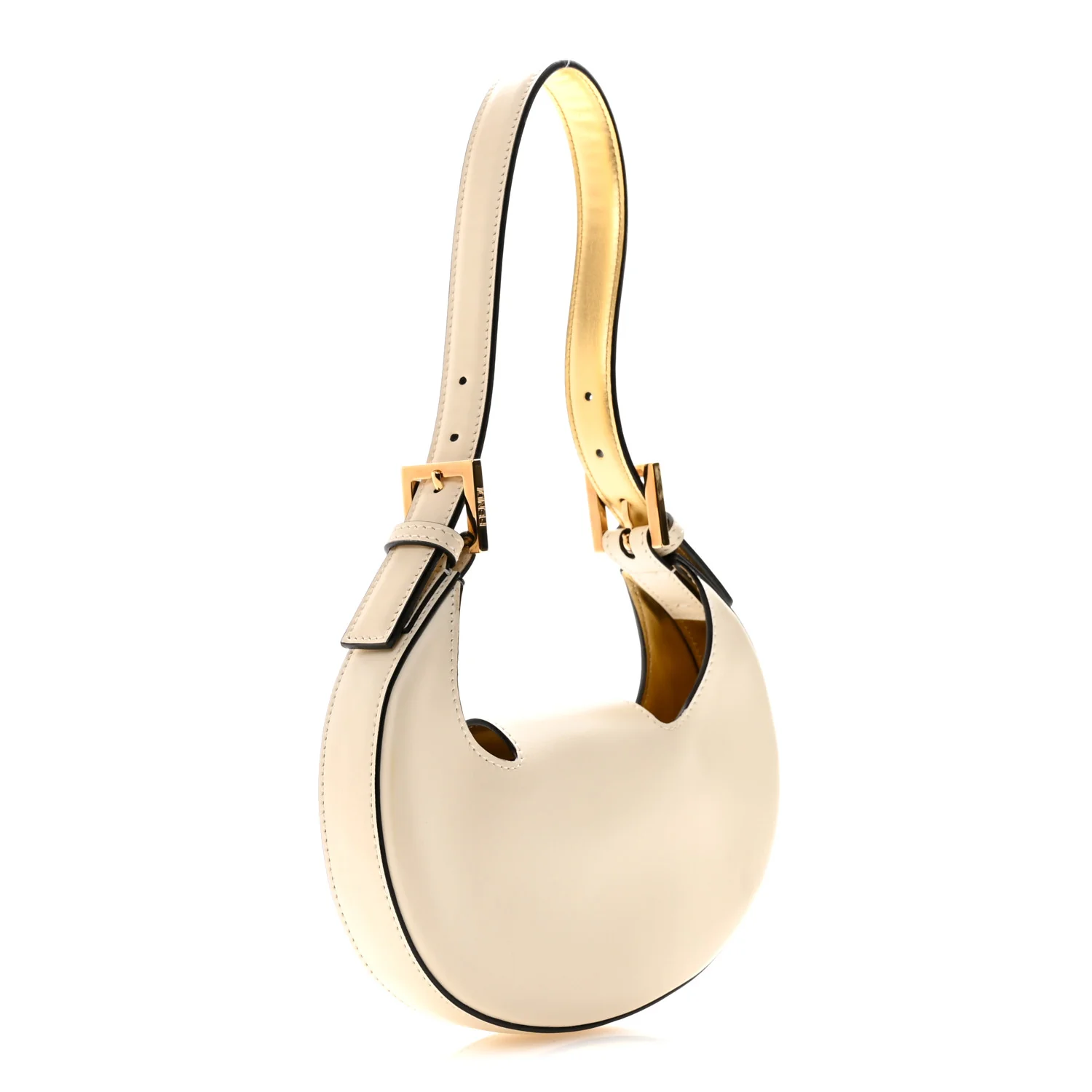 Vitello King Mini Cookie Hobo Bag White Ice - Image 3