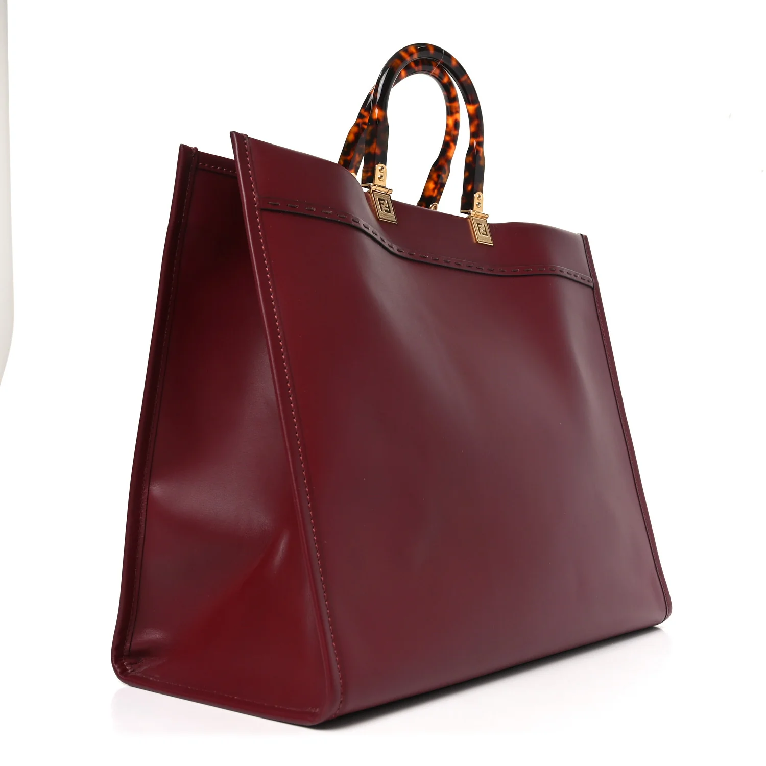Vitello King Plexiglass Logo Embossed Large Fendi Sunshine Shopper Tote Barolo - Image 3