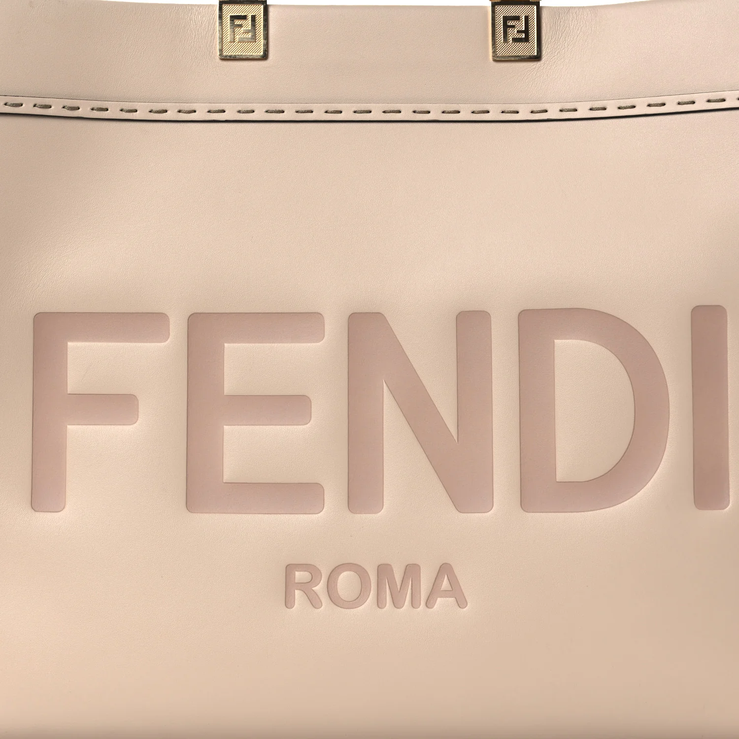 Vitello King Plexiglass Logo Embossed Medium Fendi Sunshine Shopper Tote Poudre - Image 7