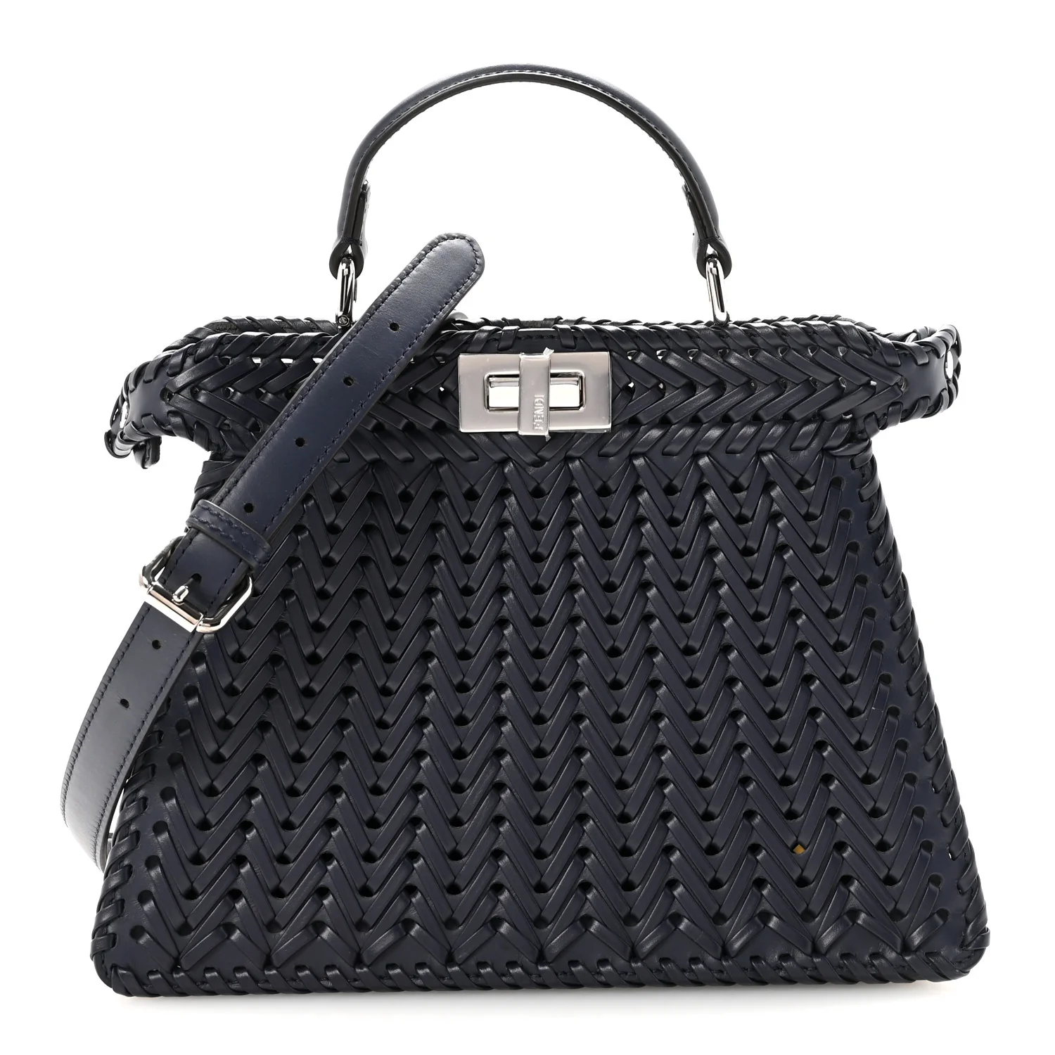 Vitello King Shiny Nappa Intreccio Petite Peekaboo I SEE U Satchel Midnight