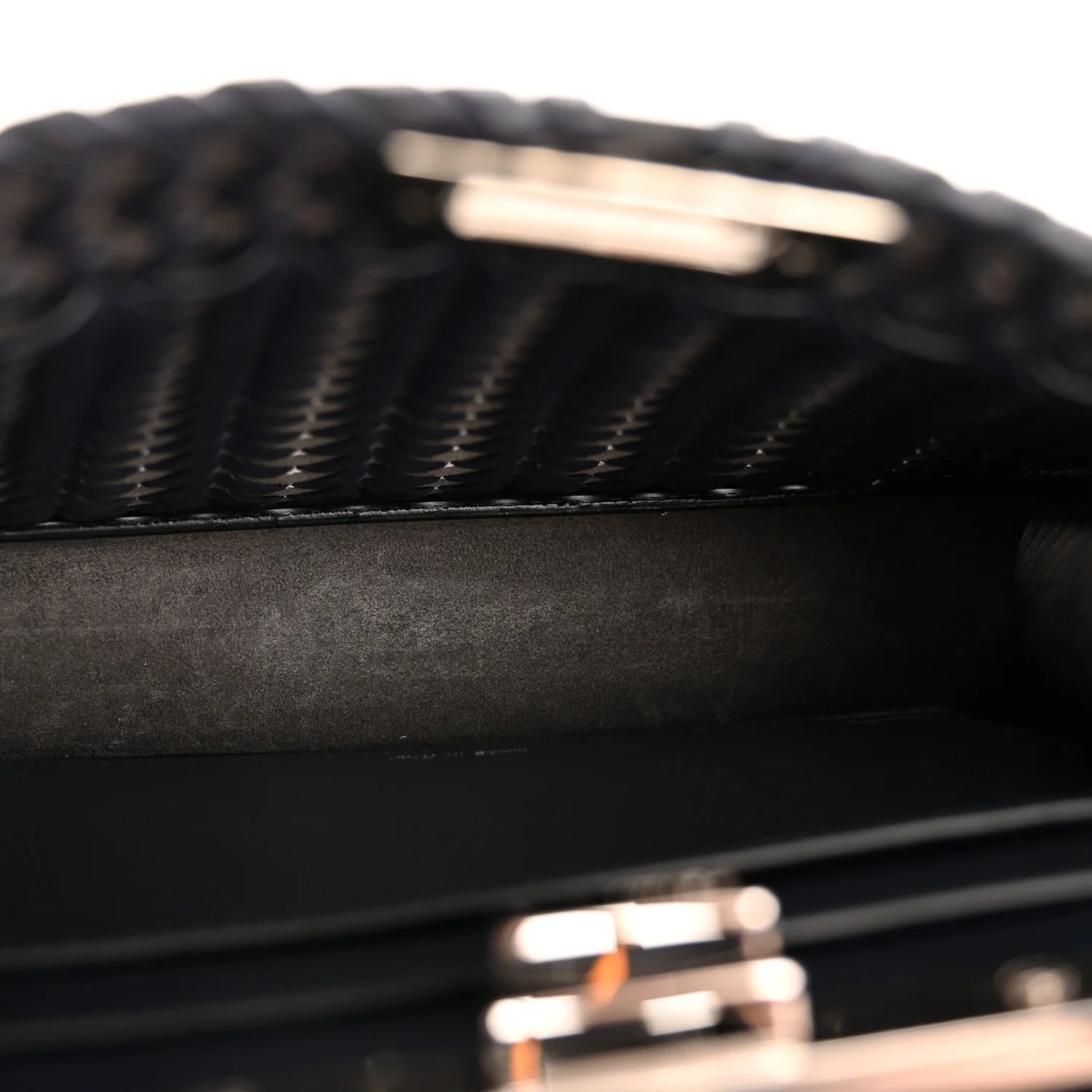 Vitello King Shiny Nappa Intreccio Petite Peekaboo I SEE U Satchel Midnight - Image 5