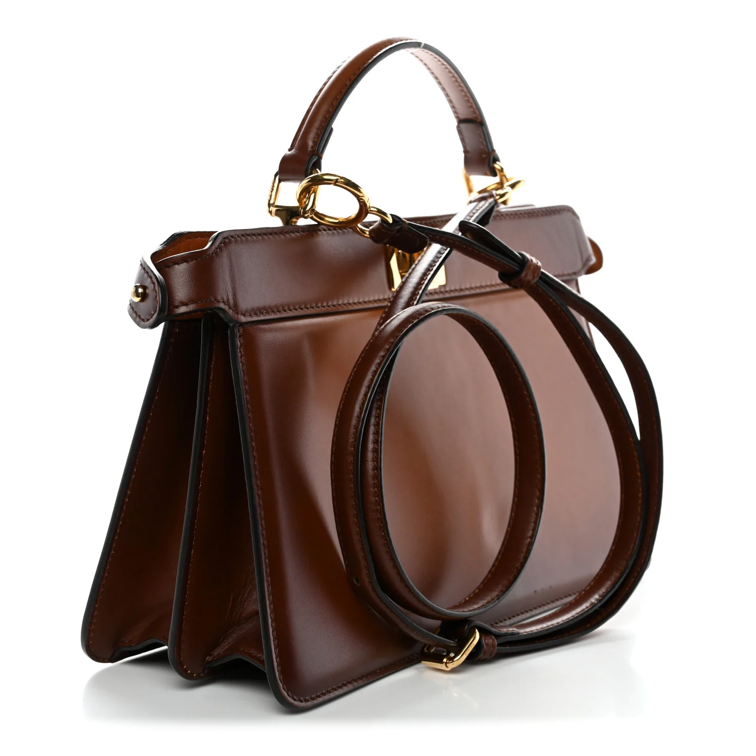 Vitello King Tamponato Medium Peekaboo I SEE U East West Satchel Cuoio - Image 3