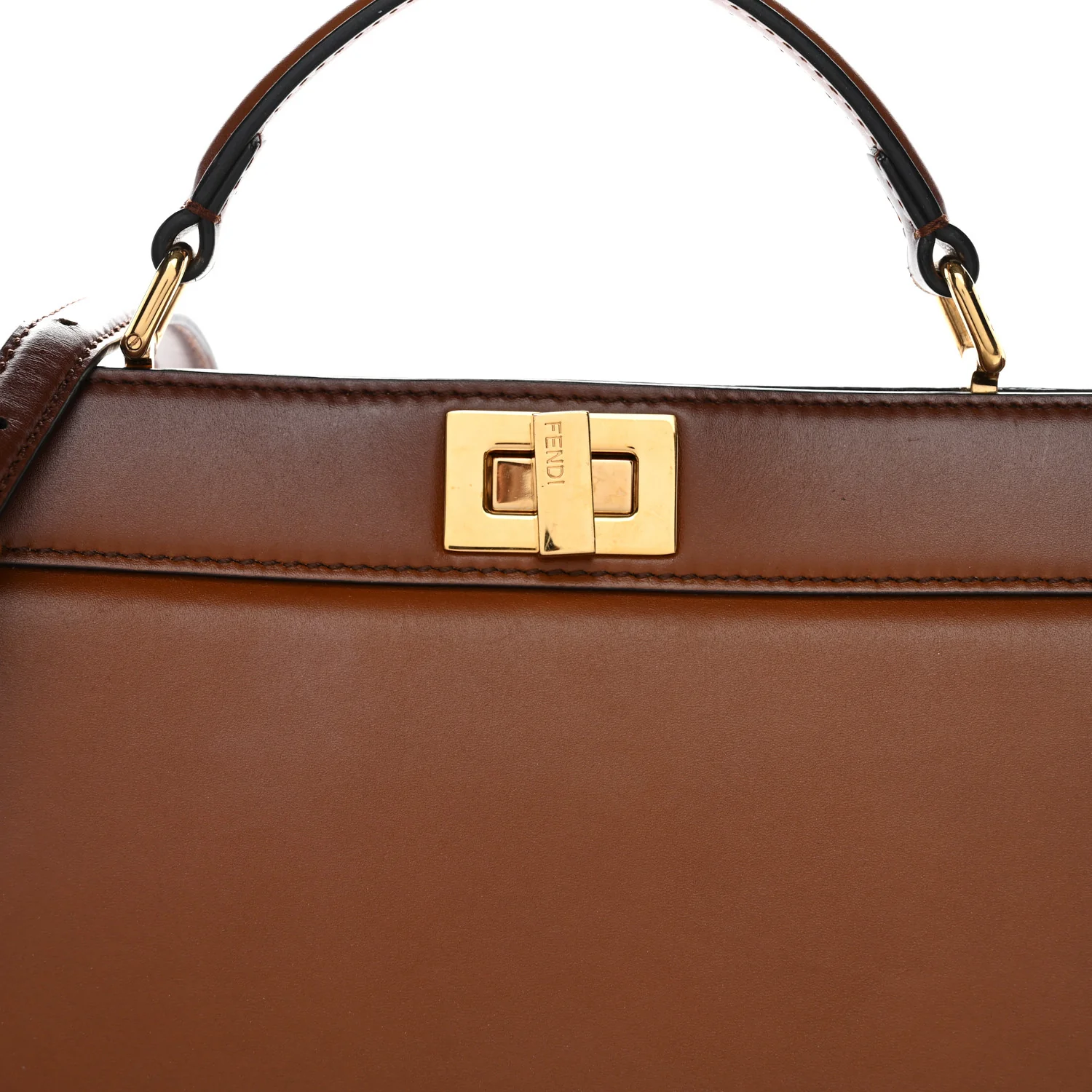 Vitello King Tamponato Medium Peekaboo I SEE U East West Satchel Cuoio - Image 8