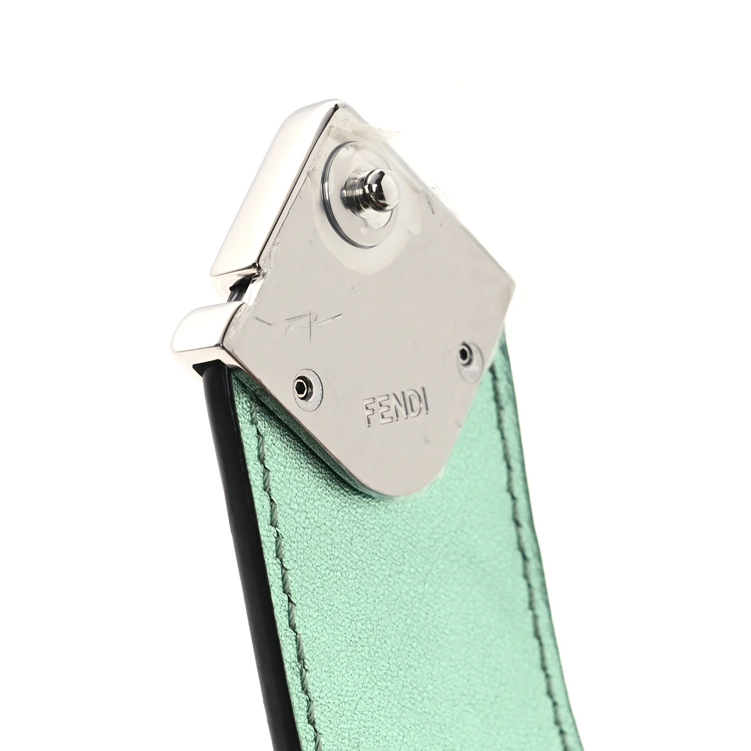 Vitello Laminato FF Diamonds Phone Pouch Verde Chiaro - Image 11