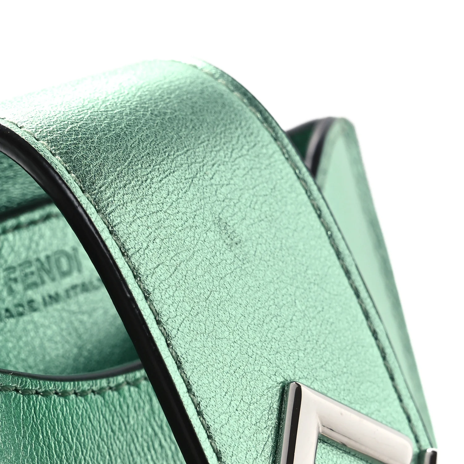 Vitello Laminato FF Diamonds Phone Pouch Verde Chiaro - Image 12