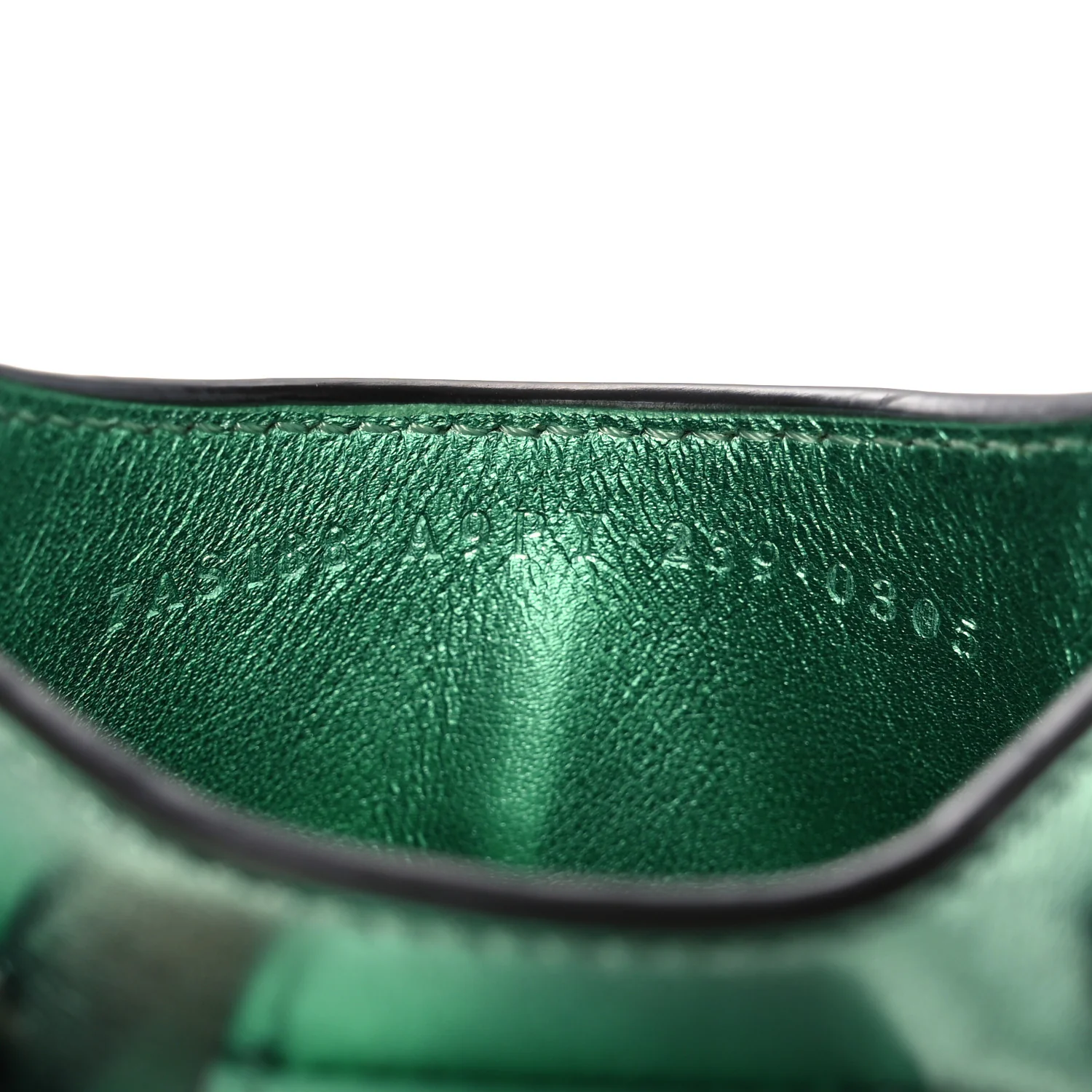 Vitello Laminato FF Diamonds Phone Pouch Verde Chiaro - Image 7