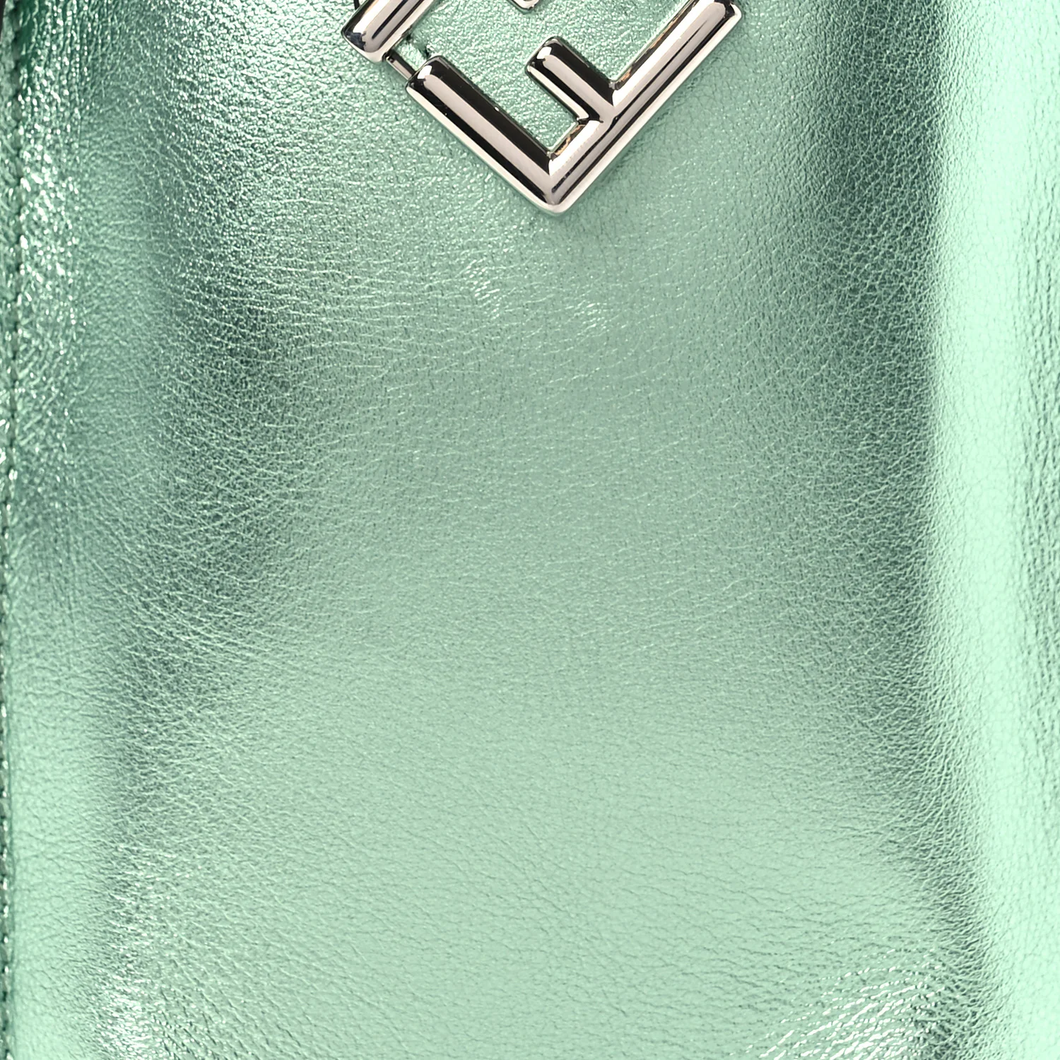 Vitello Laminato FF Diamonds Phone Pouch Verde Chiaro - Image 8
