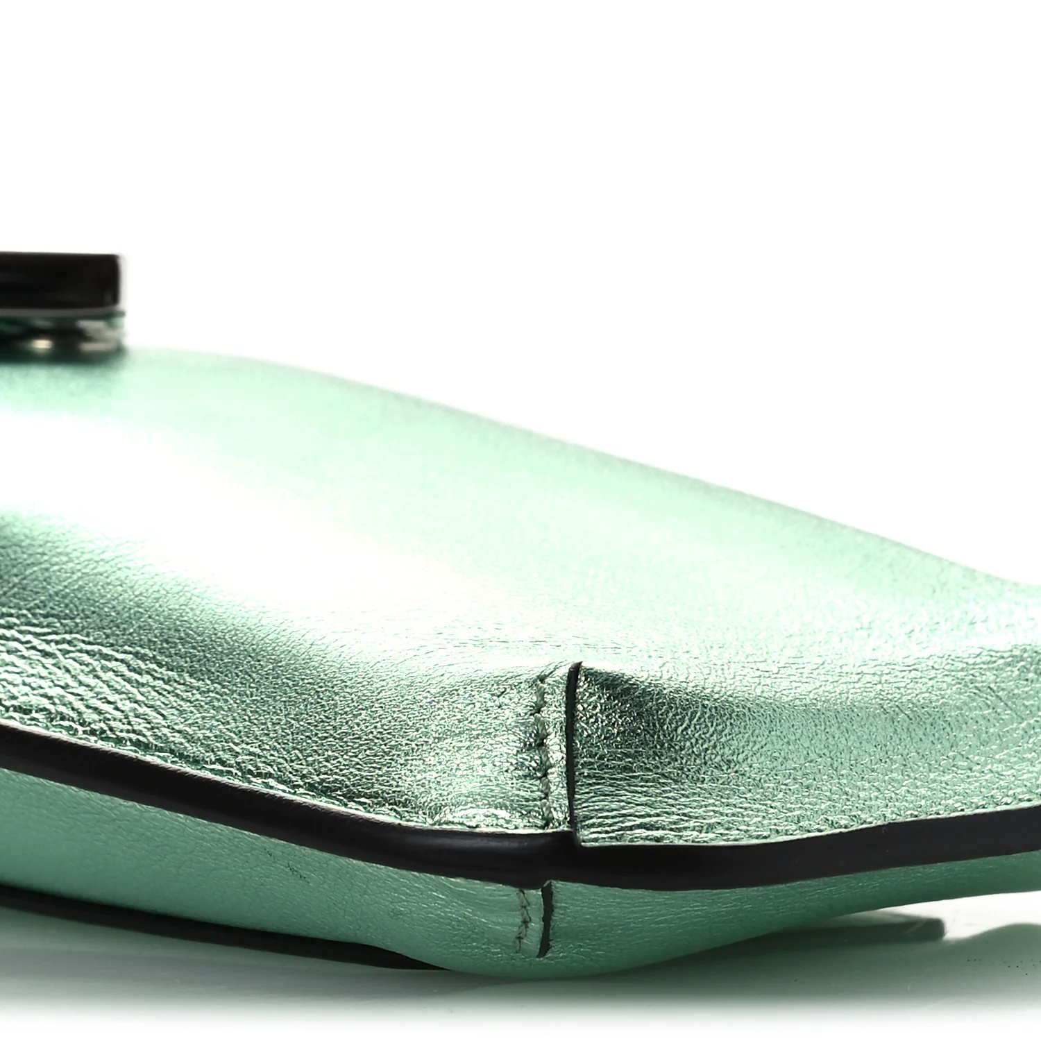 Vitello Laminato FF Diamonds Phone Pouch Verde Chiaro - Image 9