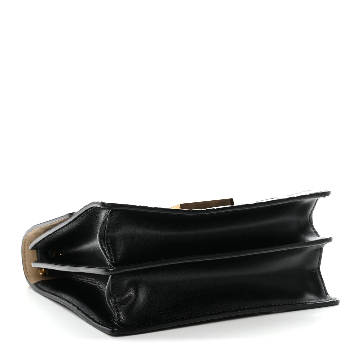 Vitello Liberty Bi-Color FF 1974 Embossed Small Kan U Shoulder Bag Maya Black - Image 9