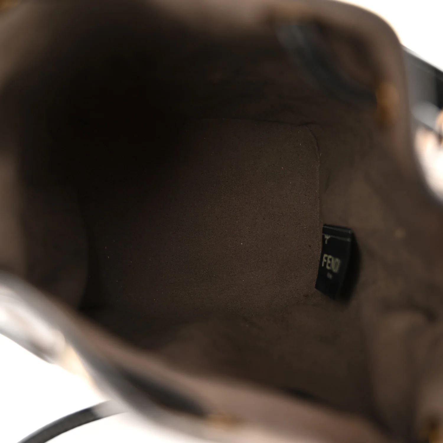 Vitello Liberty F is Fendi Bi-Color FF 1974 Embossed Mini Mon Tresor Bucket Bag Maya Black - Image 5