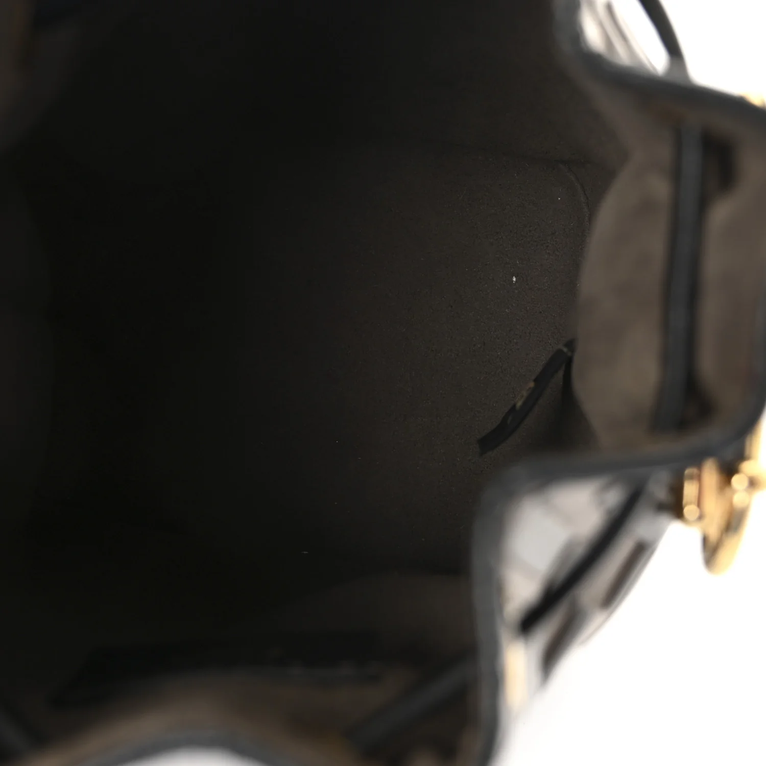 Vitello Liberty F is Fendi Bi-Color FF 1974 Embossed Mini Mon Tresor Bucket Bag Maya Black - Image 5