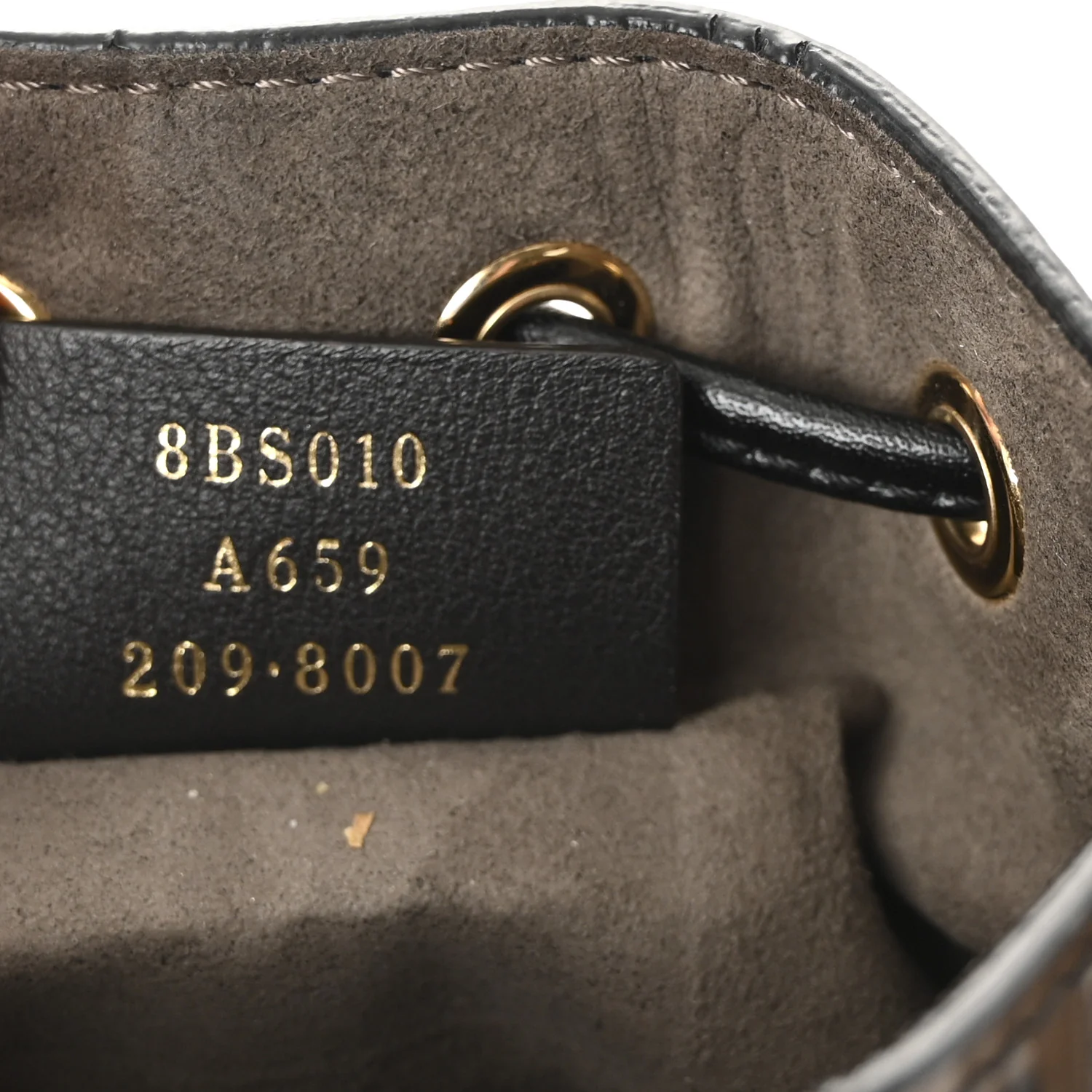Vitello Liberty F is Fendi Bi-Color FF 1974 Embossed Mini Mon Tresor Bucket Bag Maya Black - Image 7