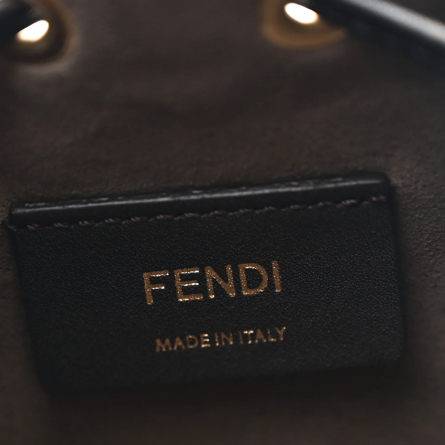 Vitello Liberty F is Fendi Bi-Color FF 1974 Embossed Mini Mon Tresor Bucket Bag Maya Black - Image 6