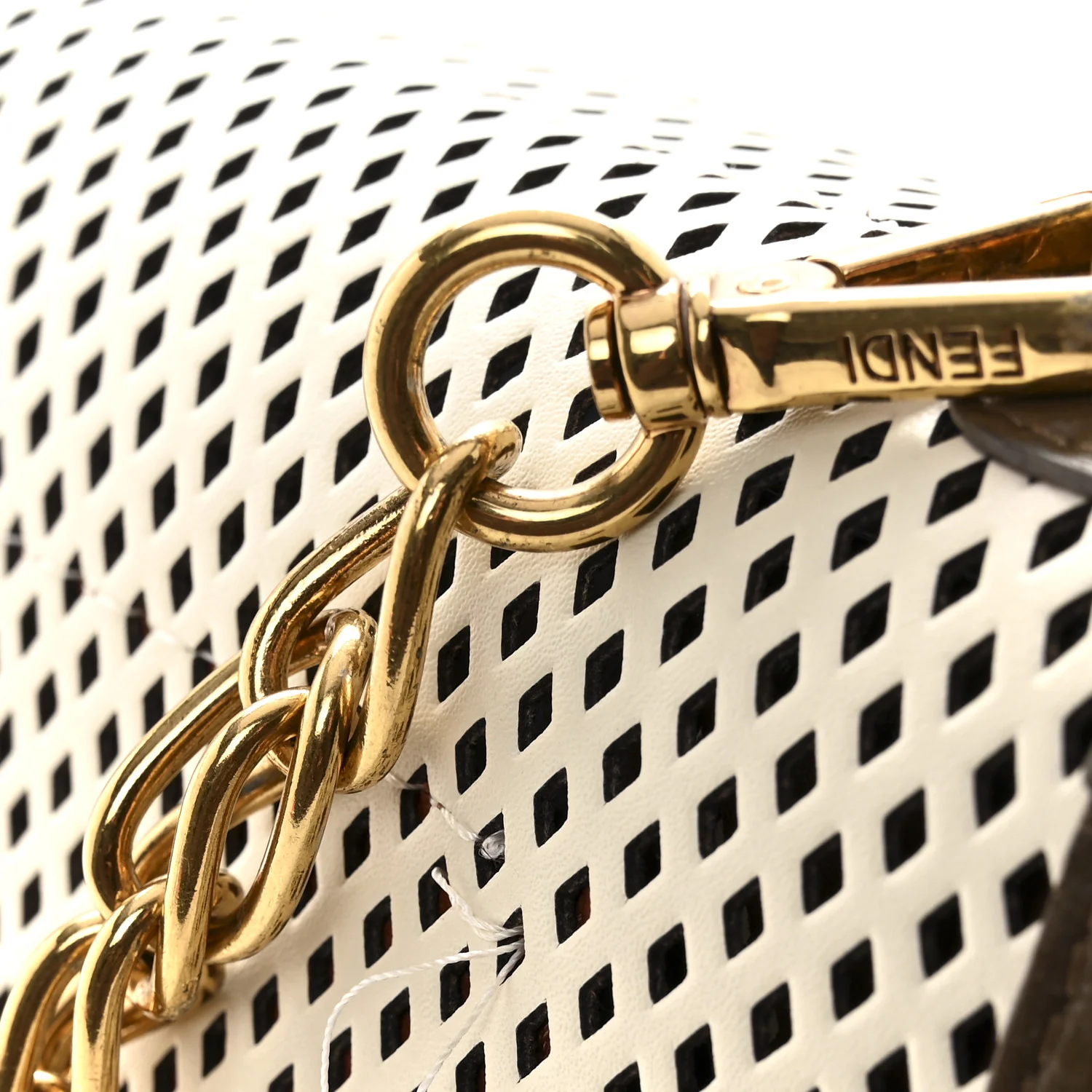 Vitello Liberty Glossy Lambskin F is Fendi Perforated Kan U Shoulder Bag White Ice Rust Maya - Image 13
