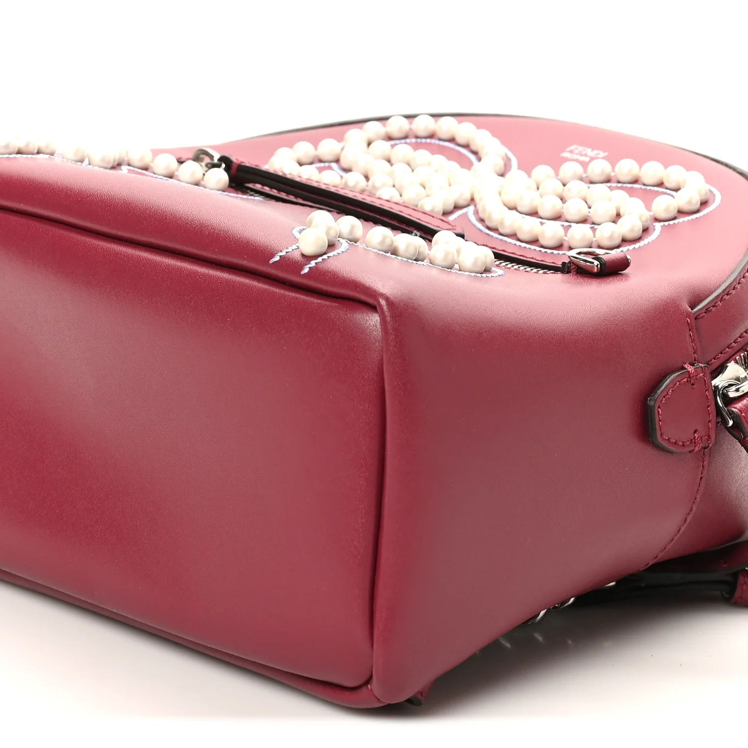 Vitello Liberty Pearl Romantic Bow Mini Backpack Black Cherry - Image 10