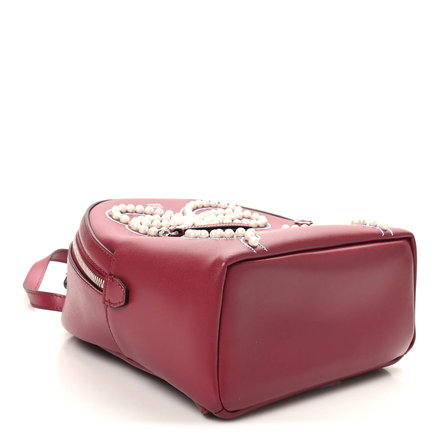 Vitello Liberty Pearl Romantic Bow Mini Backpack Black Cherry - Image 4