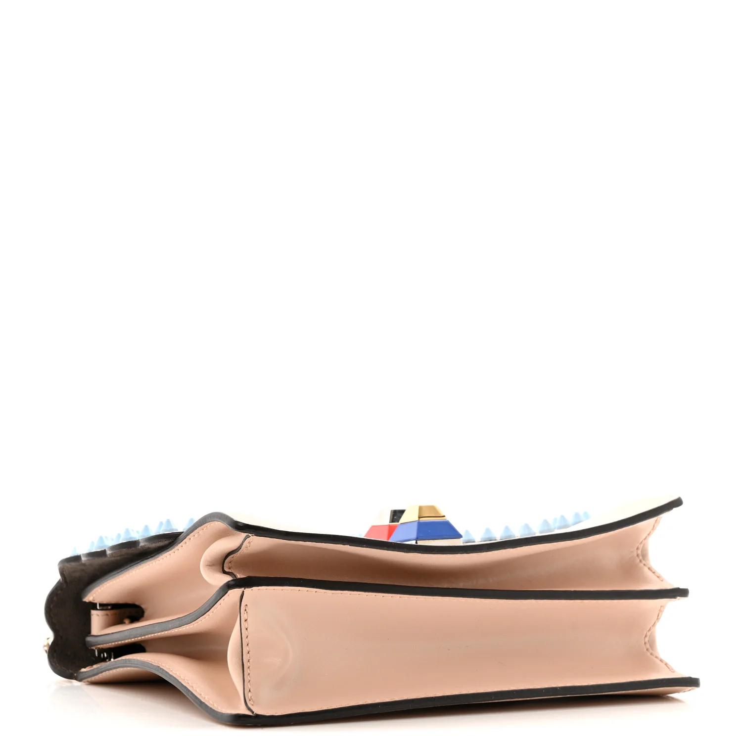 Vitello Liberty Scalloped Studded Flowers and Bows Small Kan I Shoulder Bag Plaster Multicolor - Image 4