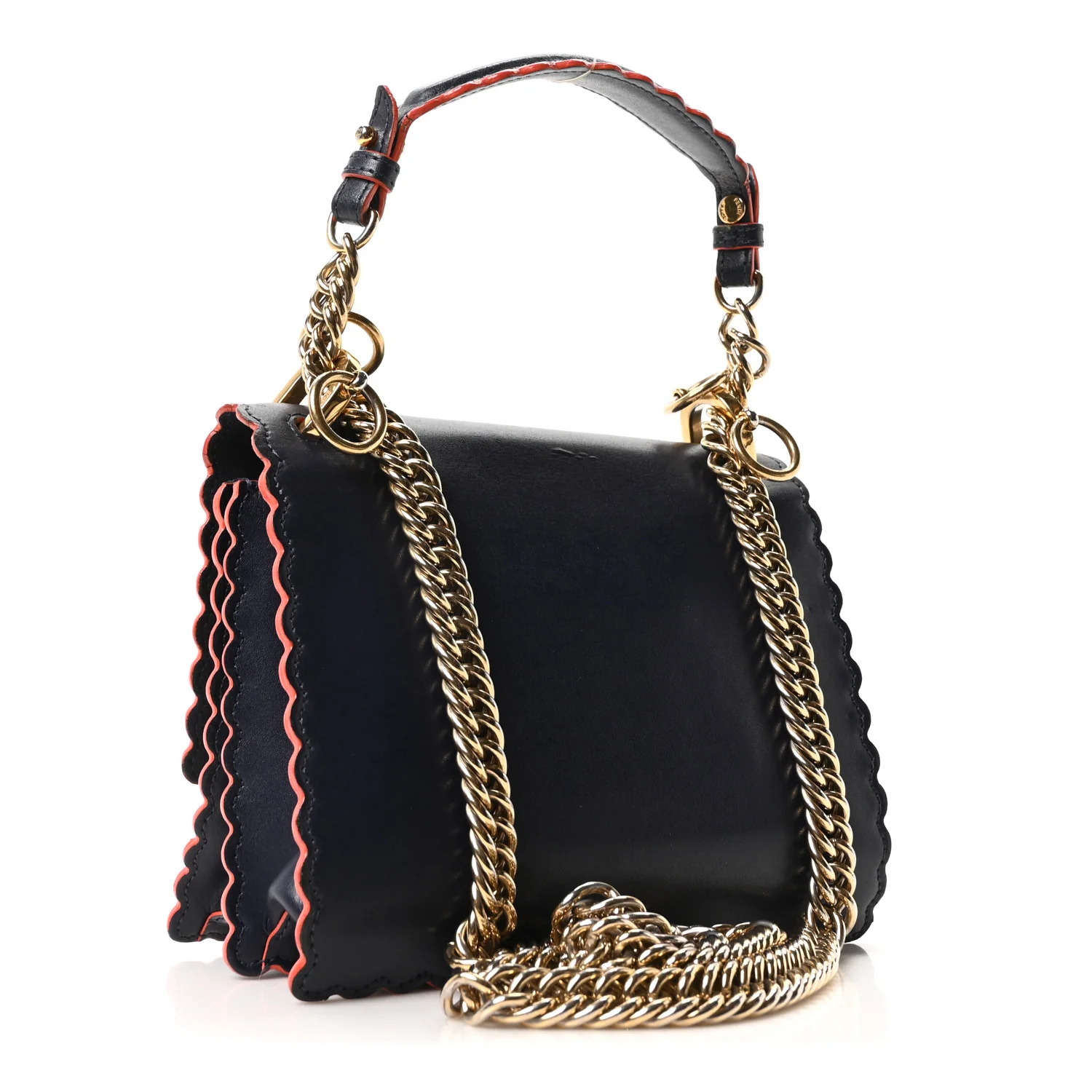 Vitello Liberty Scalloped Studded Small Kan I Shoulder Bag Blueberry - Image 3