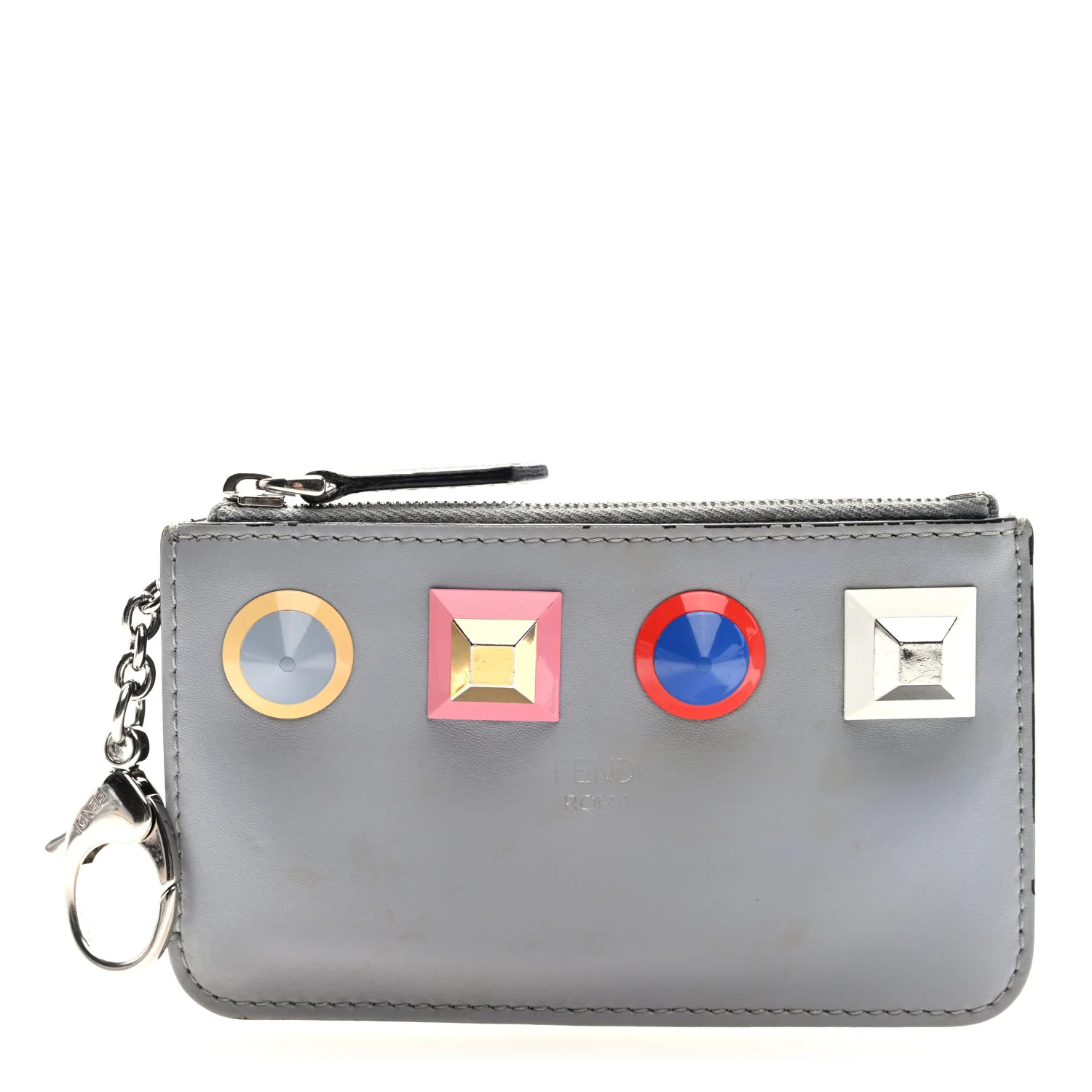 Vitello Liberty Studded Coin Pouch Key Case Ardesia Multicolor