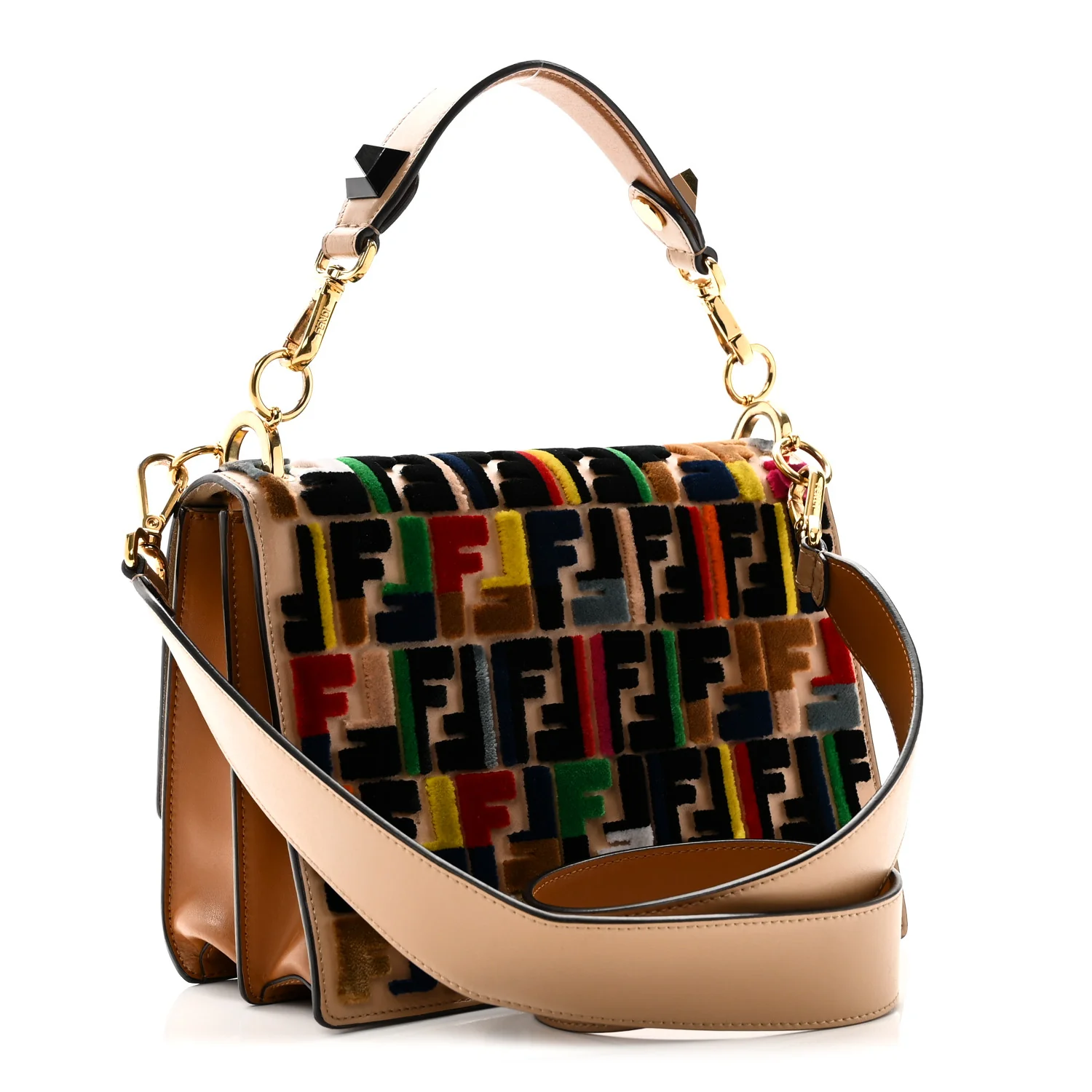 Vitello Liberty Velvet FF Multicolor Kan I Shoulder Bag Multicolor Cuoio - Image 3