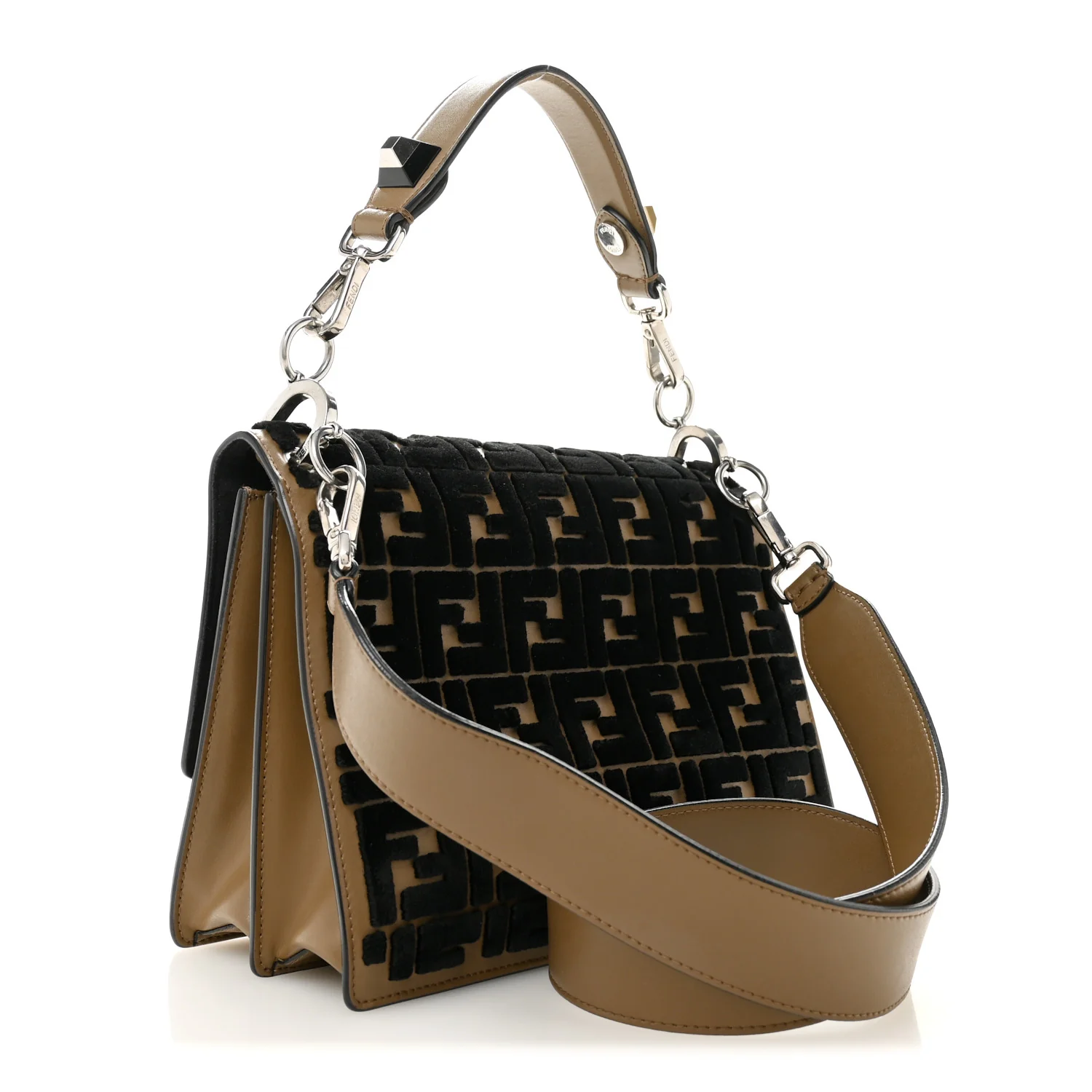 Vitello Liberty Velvet FF Reloaded Kan I Shoulder Bag Maya Black - Image 3