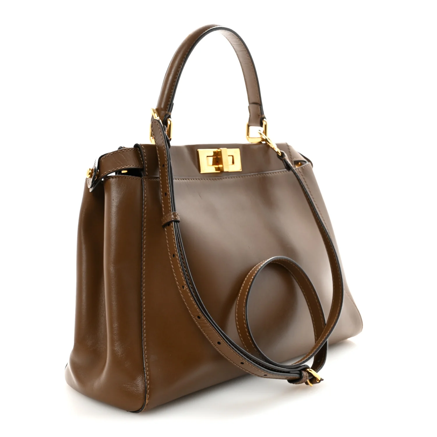 Vitello Morgan Fabric Jacquard Pequin Medium Peekaboo Iconic Satchel Foresta Tobacco Black - Image 3