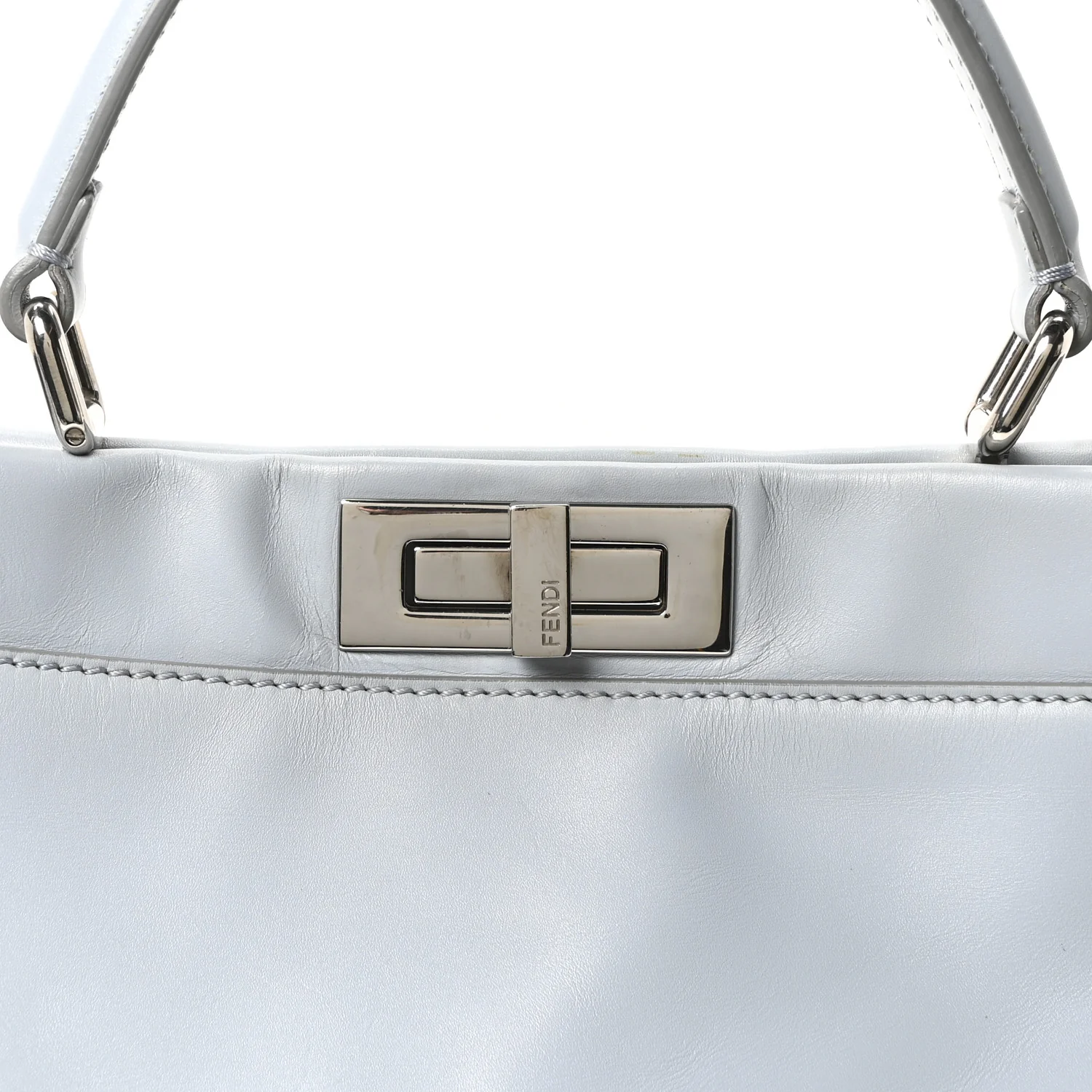 Vitello Morgan Shiny Nappa Medium Peekaboo Iconic Satchel Polvere Sunflower - Image 8