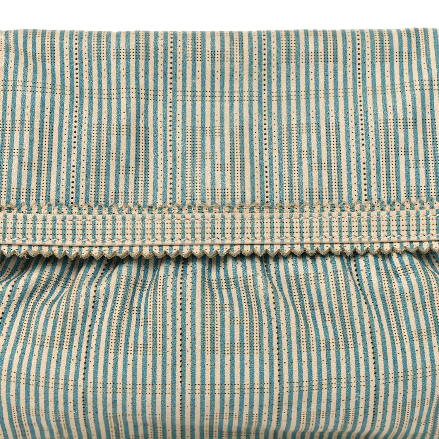 Vitello Perforated FF Striped Small Chef Bag Blue White - Image 8