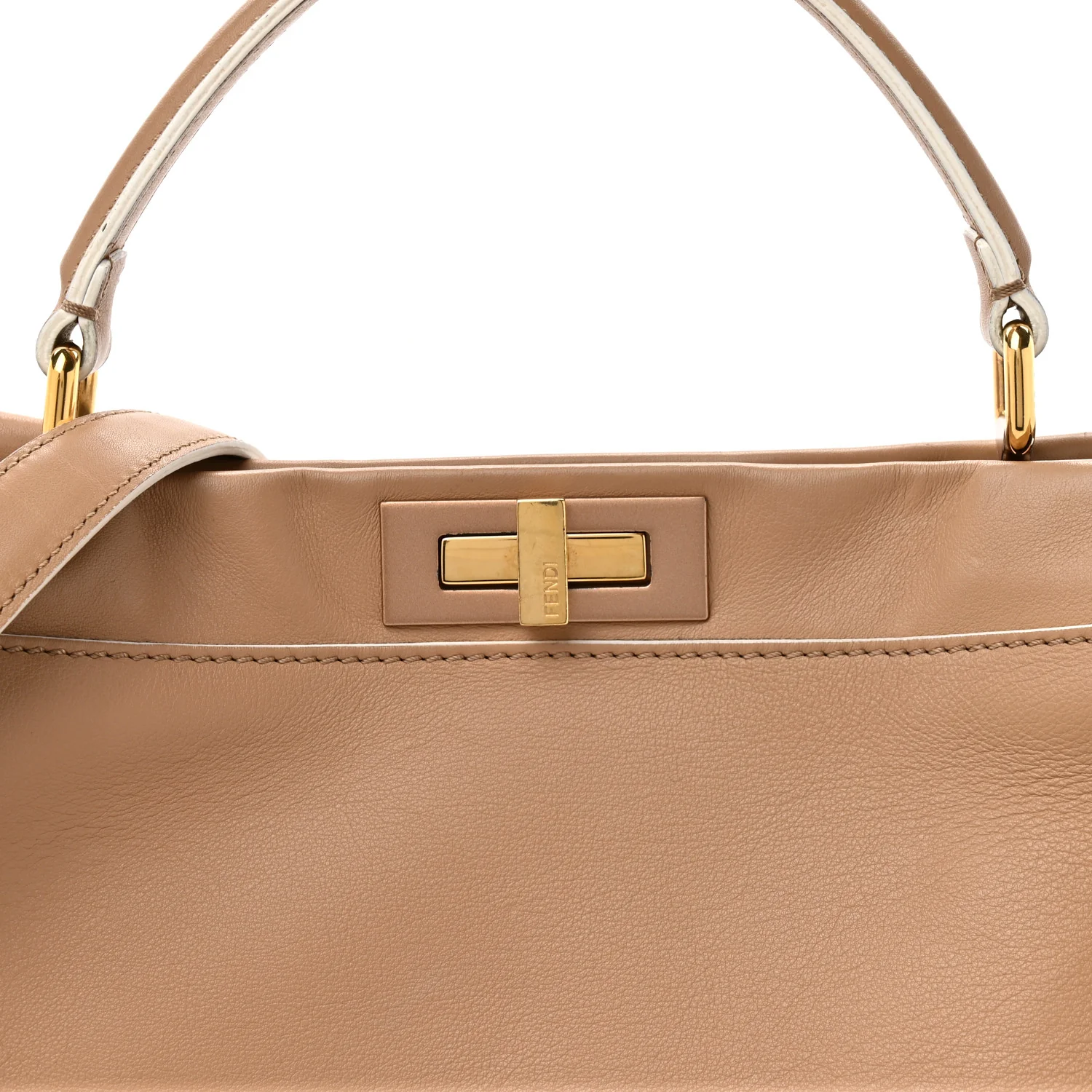 Vitello Seta Burro Large Peekaboo Iconic Satchel Cuoio Cobalto - Image 10