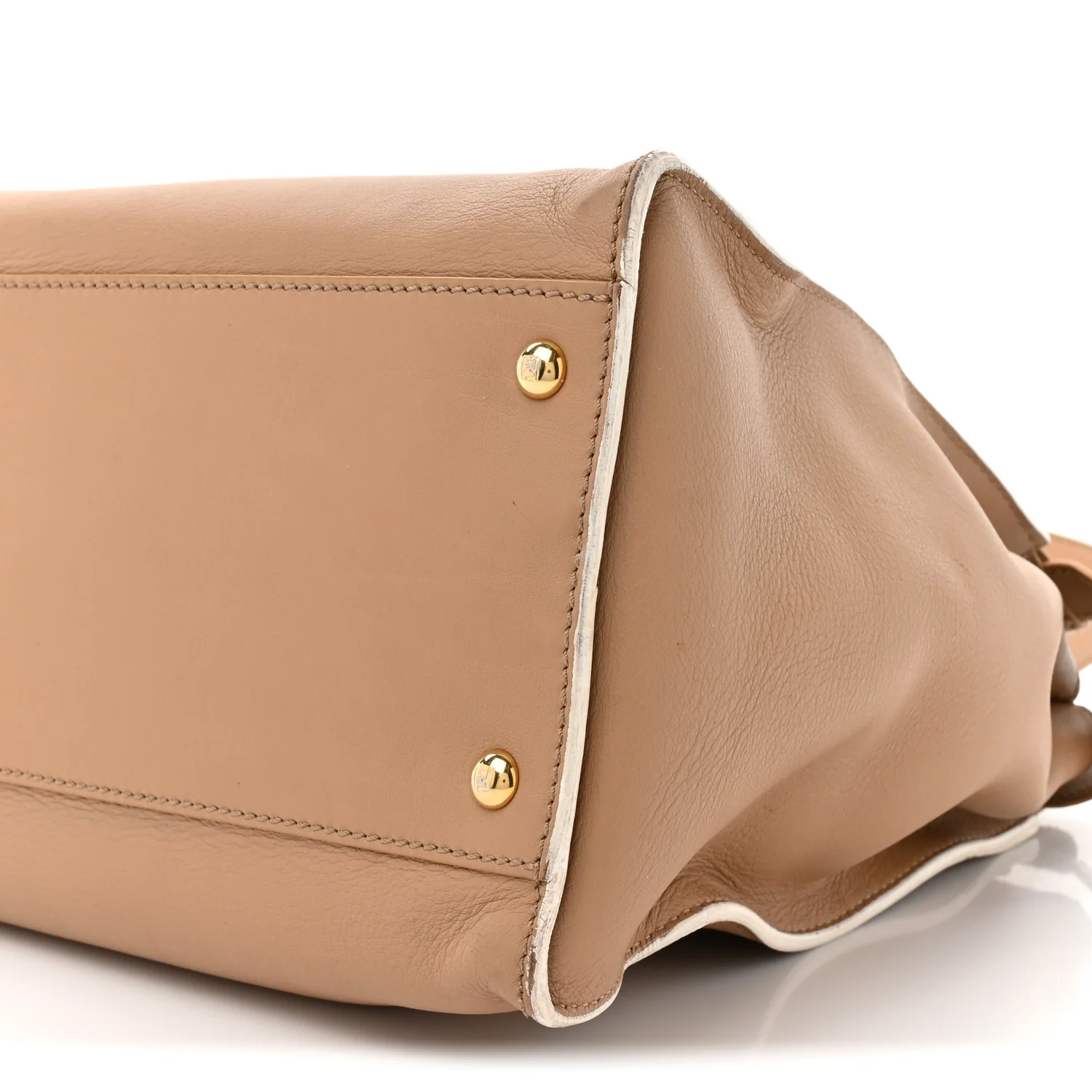 Vitello Seta Burro Large Peekaboo Iconic Satchel Cuoio Cobalto - Image 11