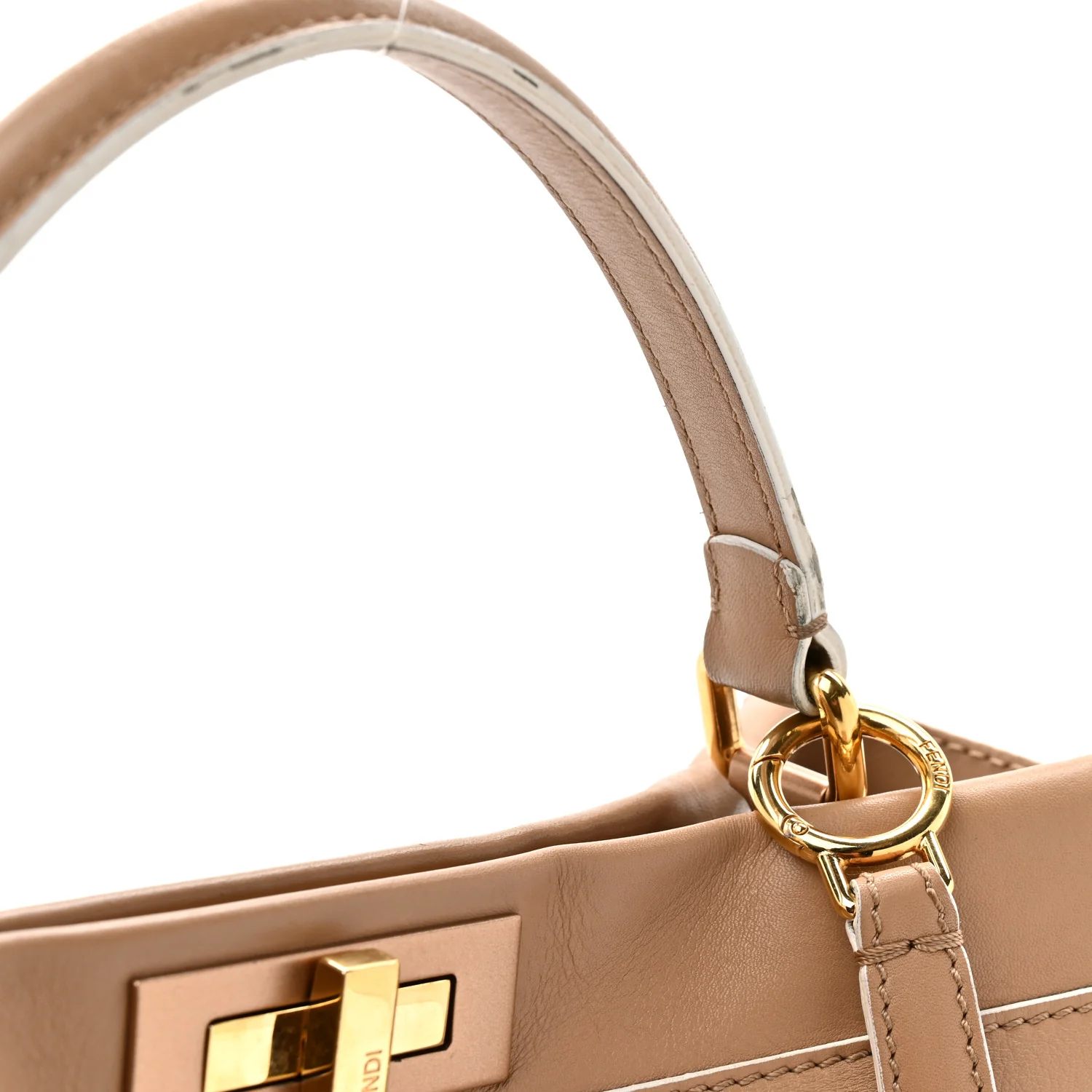 Vitello Seta Burro Large Peekaboo Iconic Satchel Cuoio Cobalto - Image 14