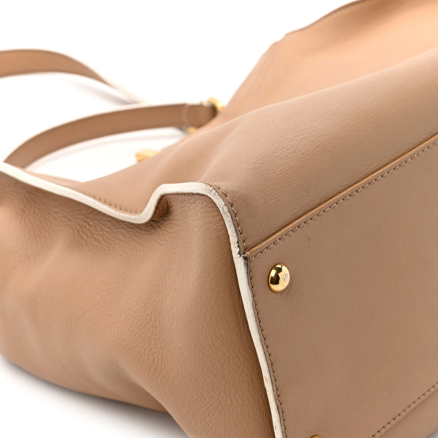 Vitello Seta Burro Large Peekaboo Iconic Satchel Cuoio Cobalto - Image 16