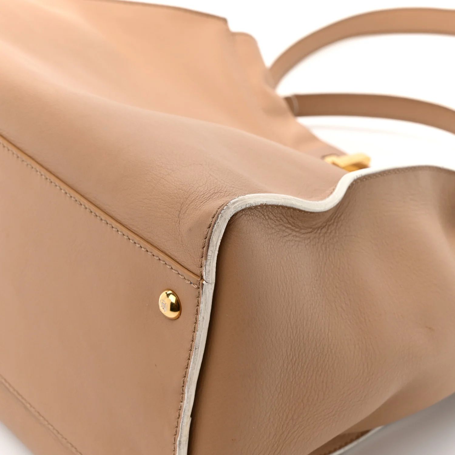Vitello Seta Burro Large Peekaboo Iconic Satchel Cuoio Cobalto - Image 17