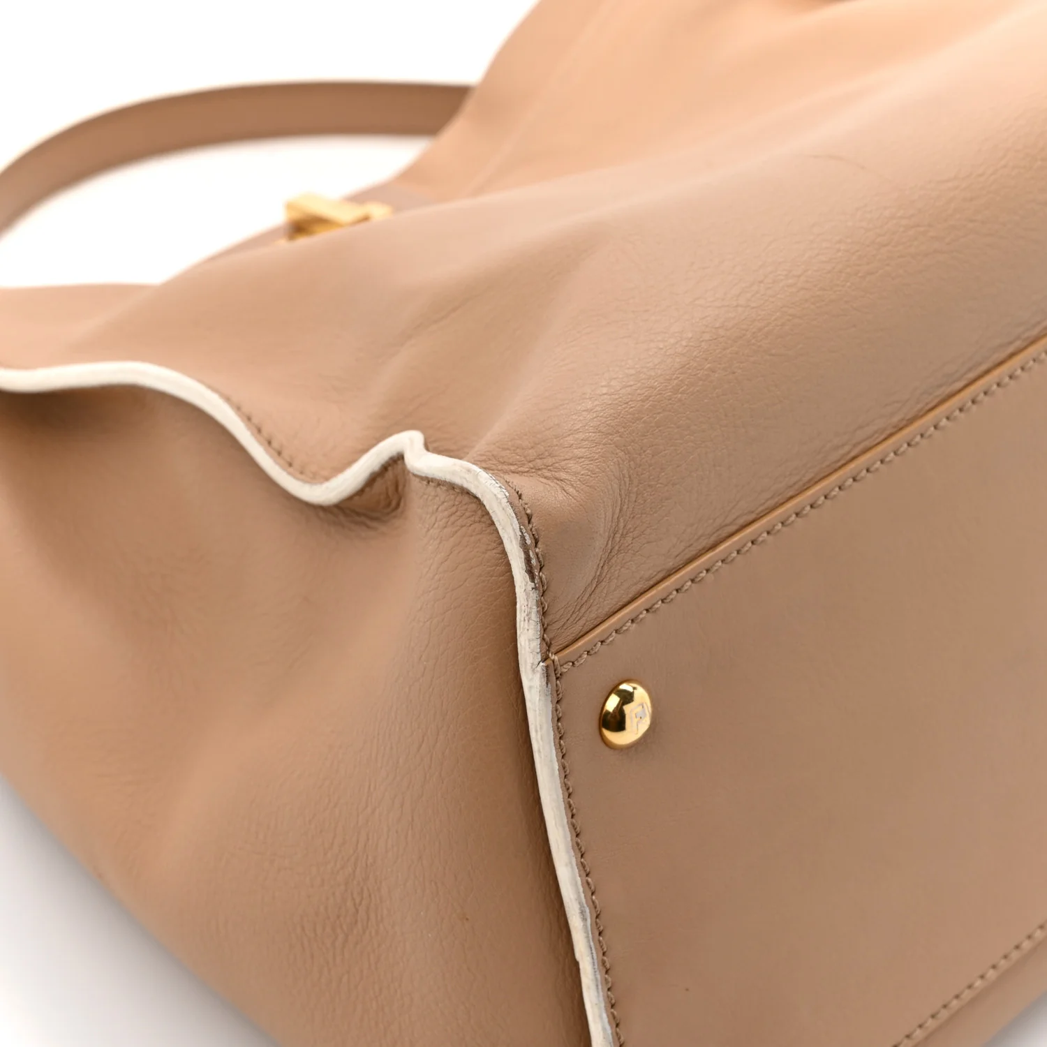 Vitello Seta Burro Large Peekaboo Iconic Satchel Cuoio Cobalto - Image 18