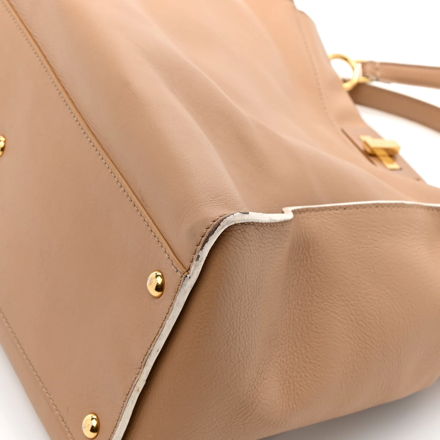 Vitello Seta Burro Large Peekaboo Iconic Satchel Cuoio Cobalto - Image 19