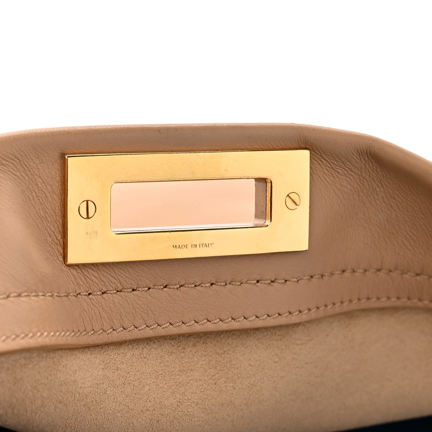 Vitello Seta Burro Large Peekaboo Iconic Satchel Cuoio Cobalto - Image 8