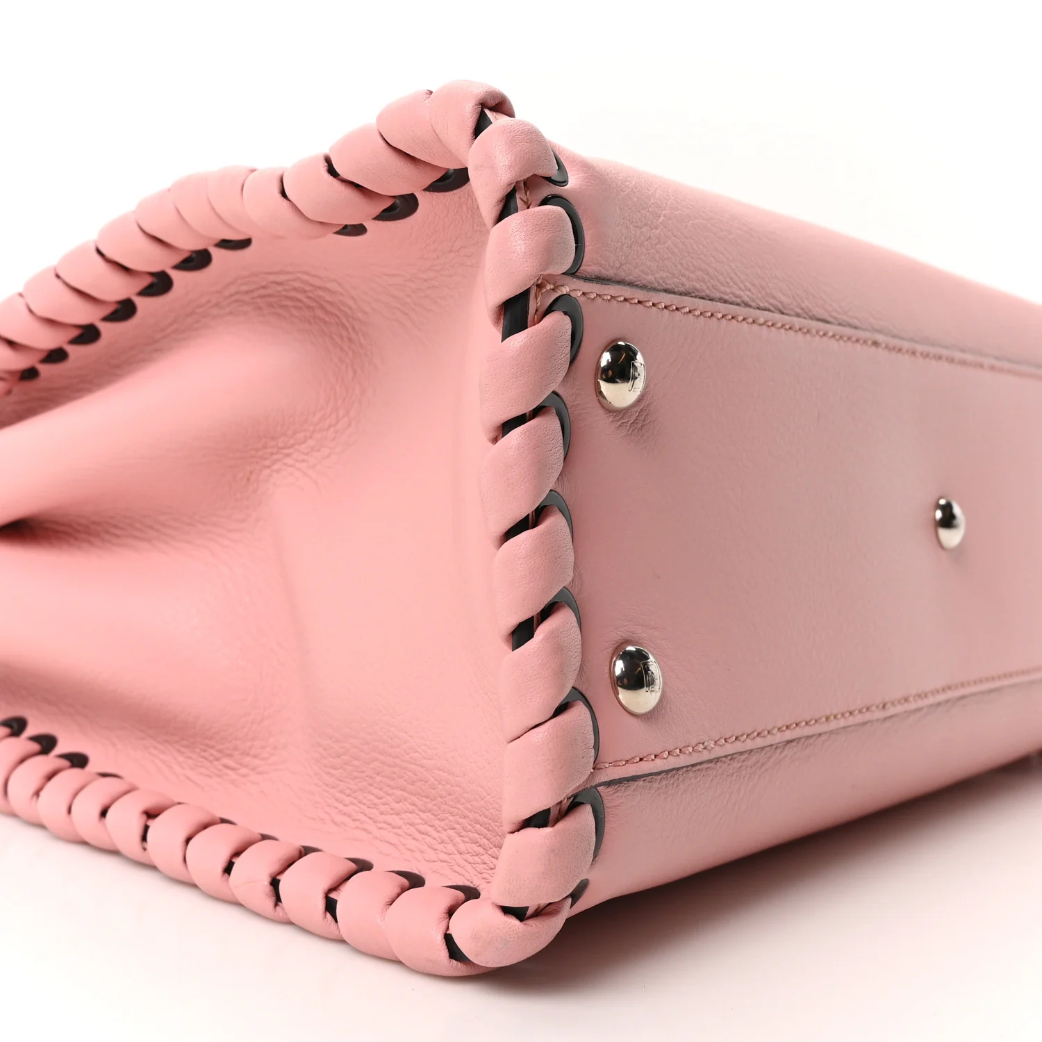 Vitello Seta Lace Up Medium Peekaboo Iconic Satchel Bubblegum - Image 9