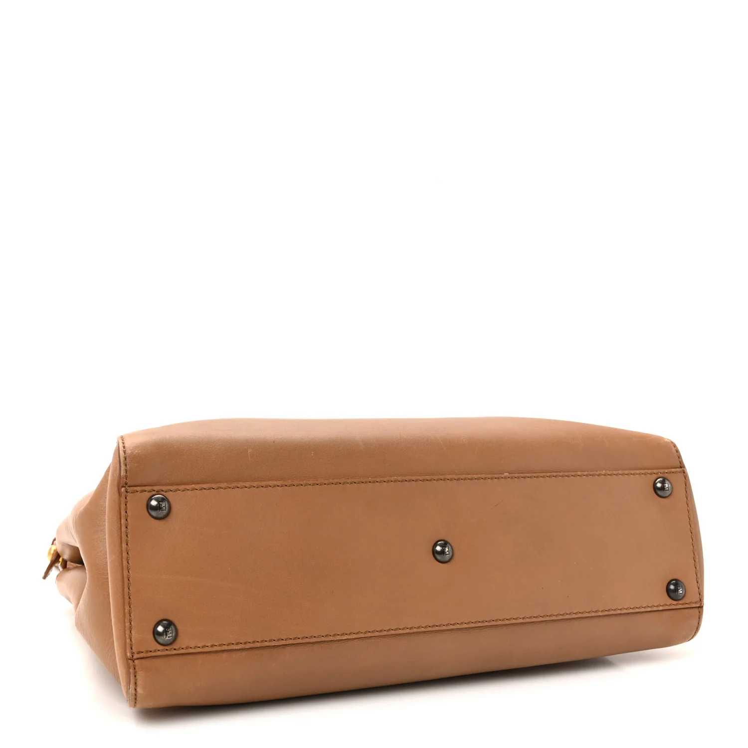 Vitello Seta Shiny Nappa Elaphe Medium Peekaboo Iconic Satchel Latte Blue - Image 4