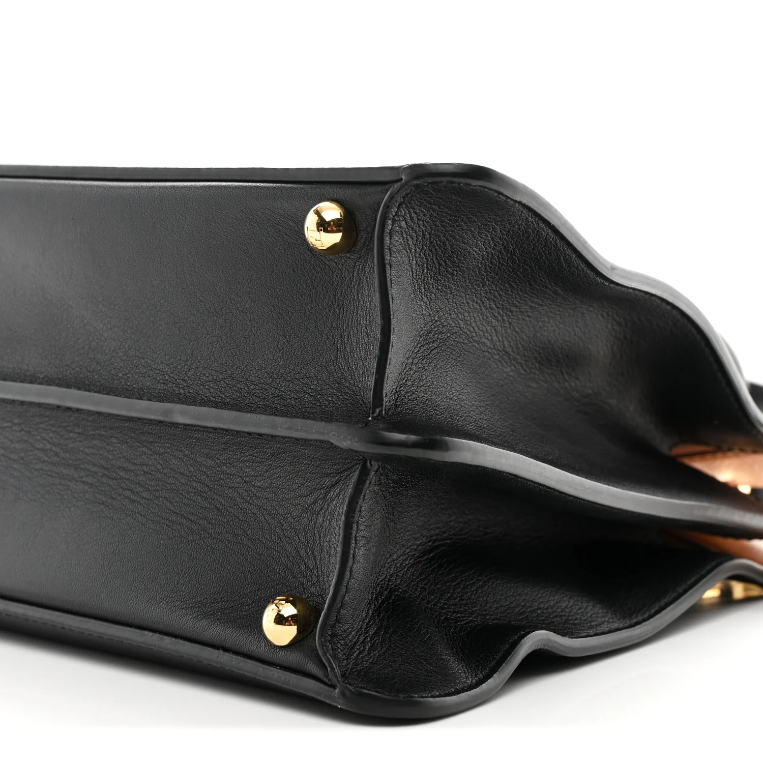 Vitello Seta Shiny Nappa Medium Peekaboo I SEE U Satchel Black Light Rose - Image 12