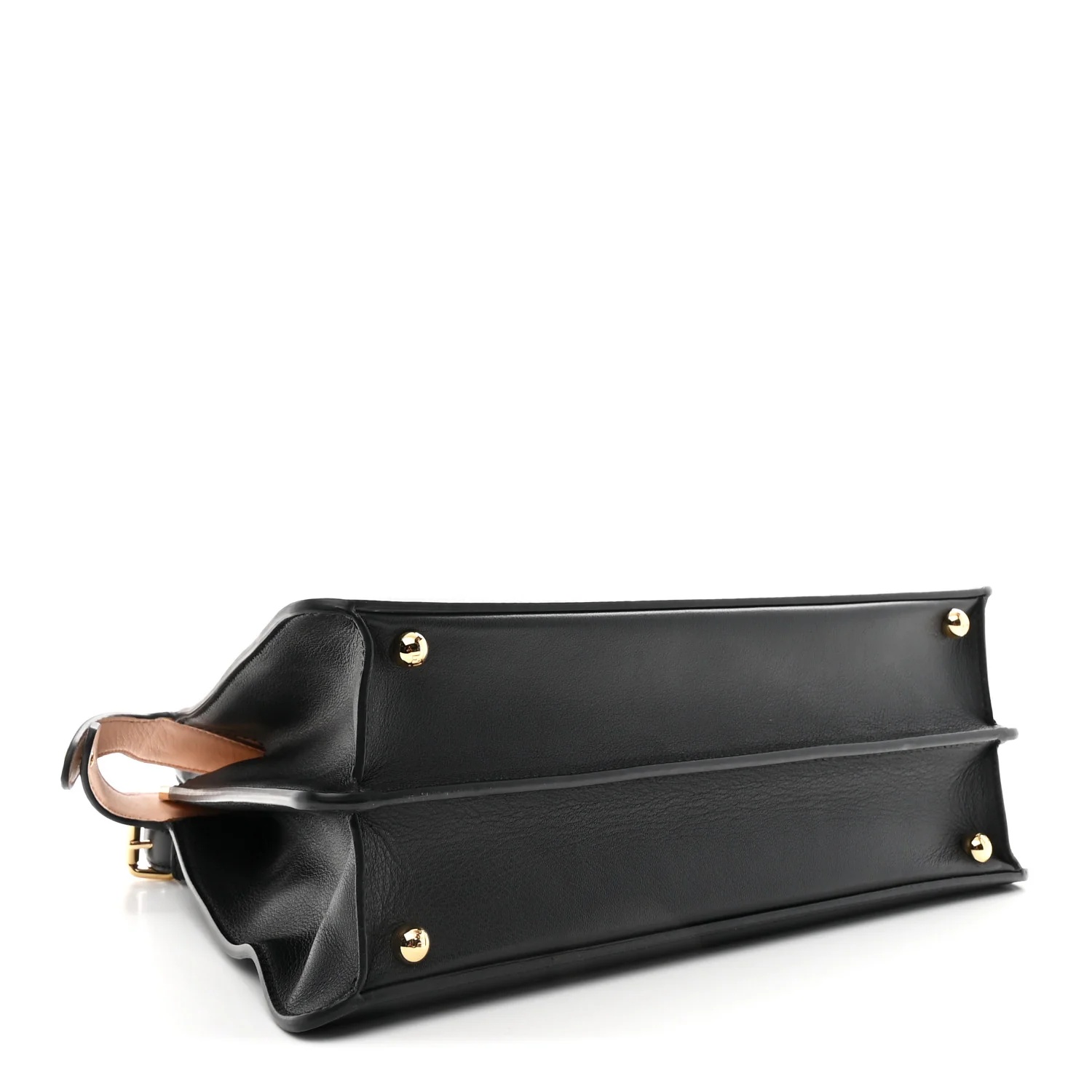 Vitello Seta Shiny Nappa Medium Peekaboo I SEE U Satchel Black Light Rose - Image 4