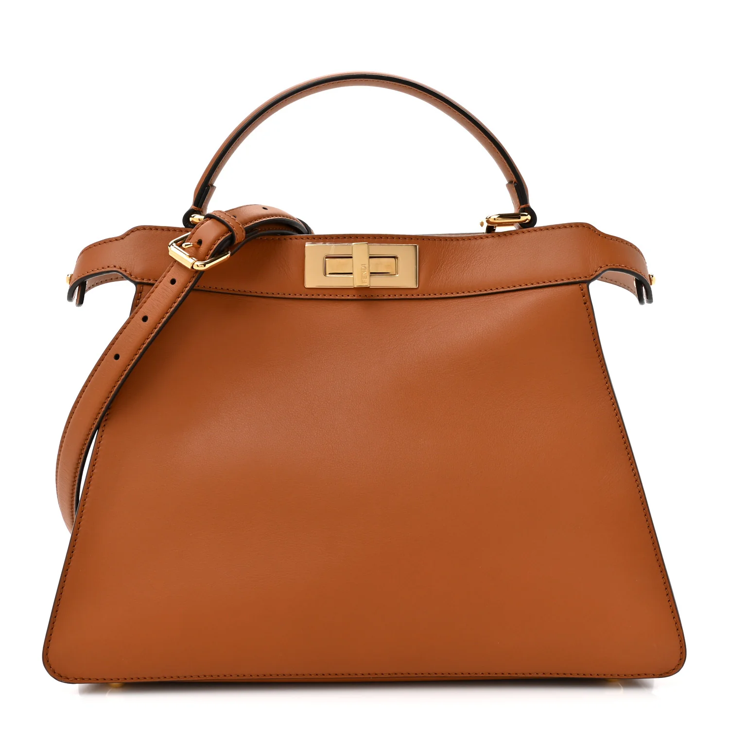 Vitello Seta Shiny Nappa Medium Peekaboo I SEE U Satchel Brandy Light Rose - Image 2