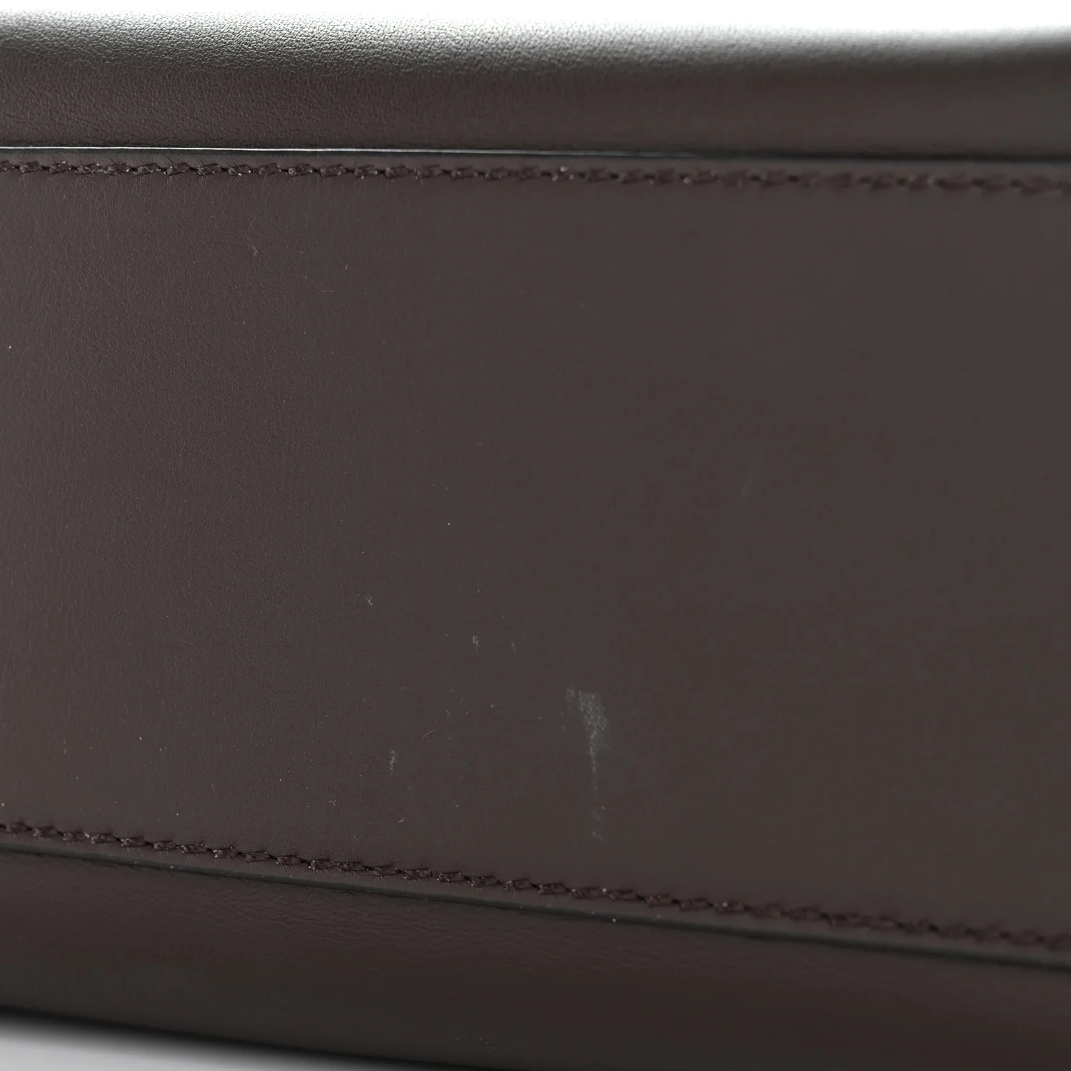 Vitello Seta Suede FF Mini Peekaboo Iconic Satchel Chocolate Sigaro Marrone - Image 11