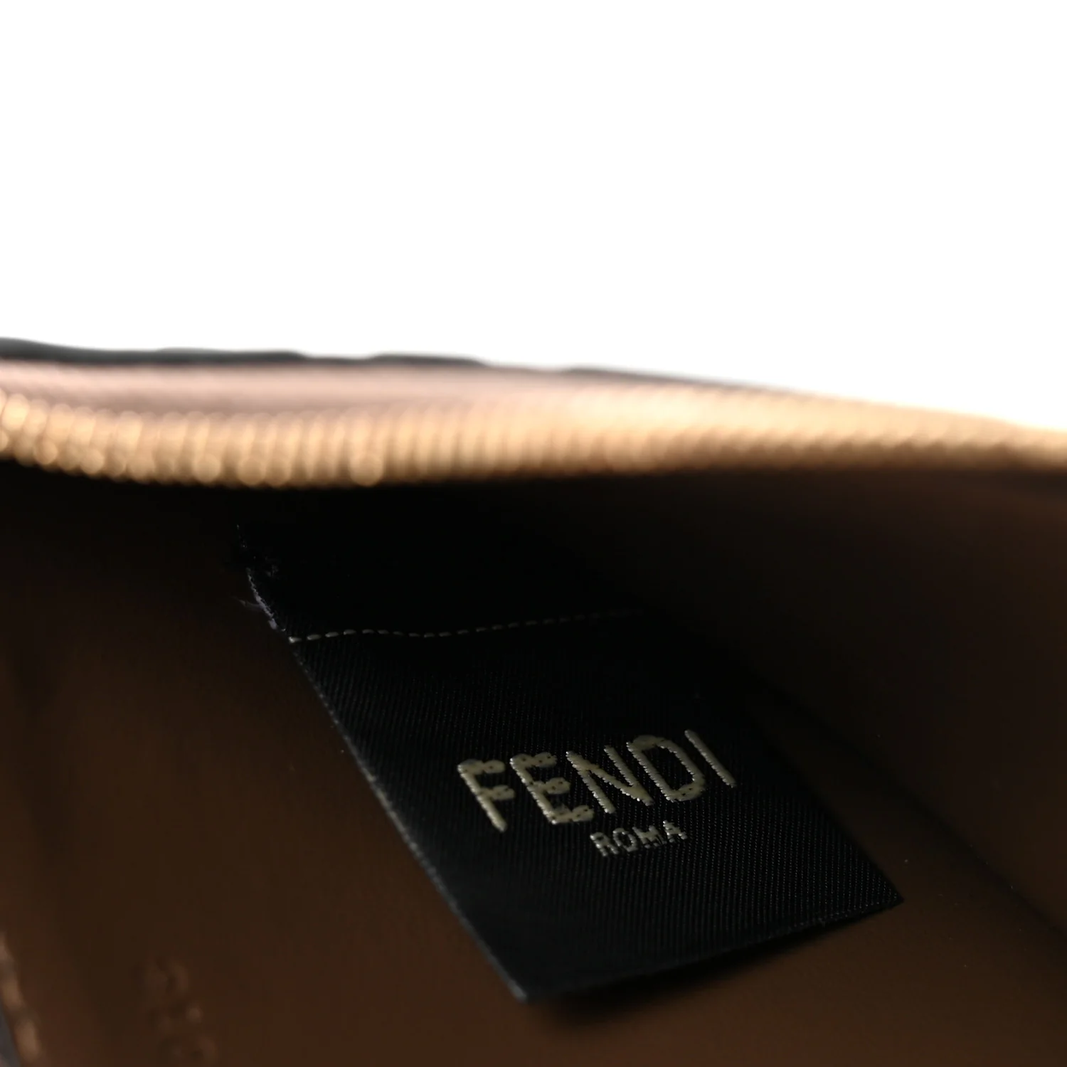 Vitello Soft F is Fendi Bi-Color FF 1974 Embossed Card Case Pouch Maya Black - Image 6