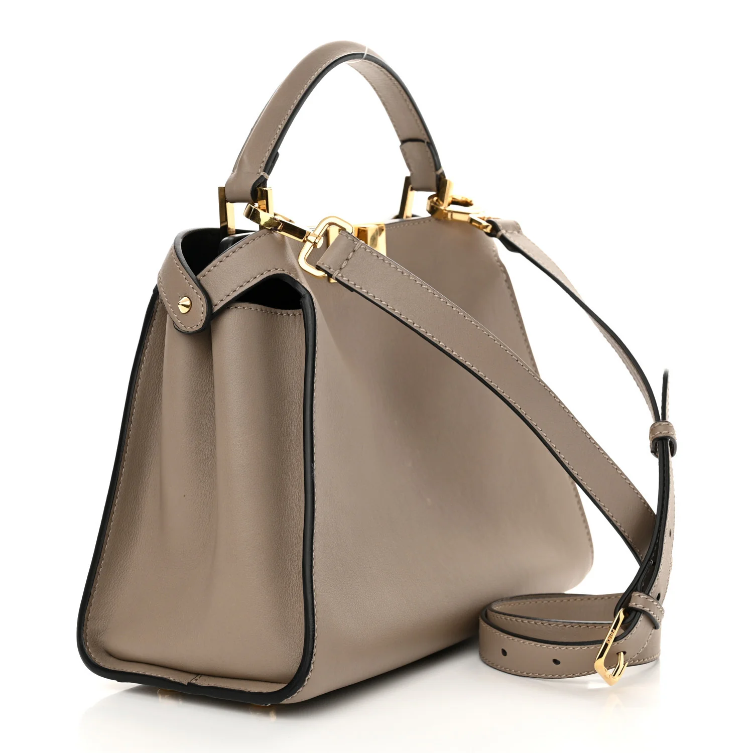 Vitello Tahiti Burro Medium Peekaboo Iconic Essentially Satchel Tortora Black - Image 3