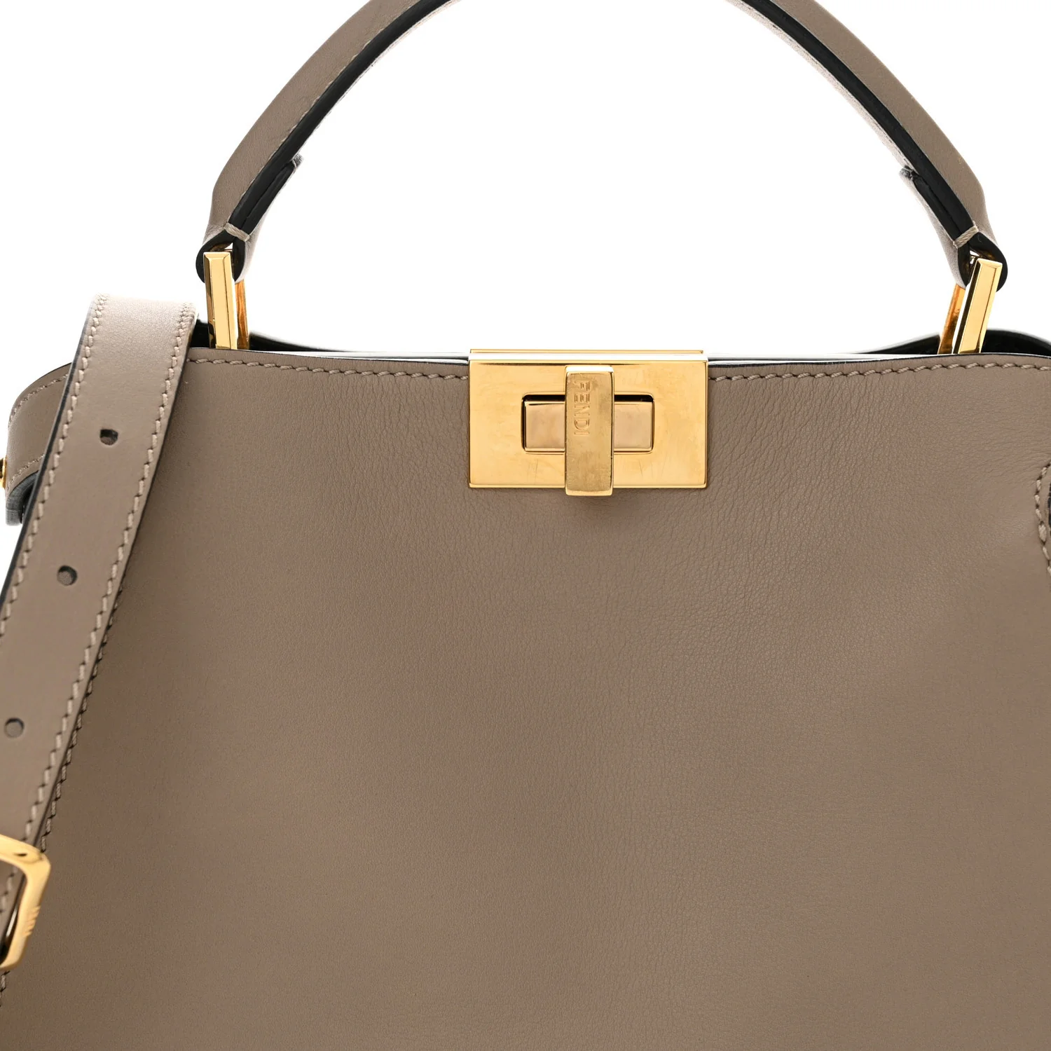 Vitello Tahiti Burro Medium Peekaboo Iconic Essentially Satchel Tortora Black - Image 8
