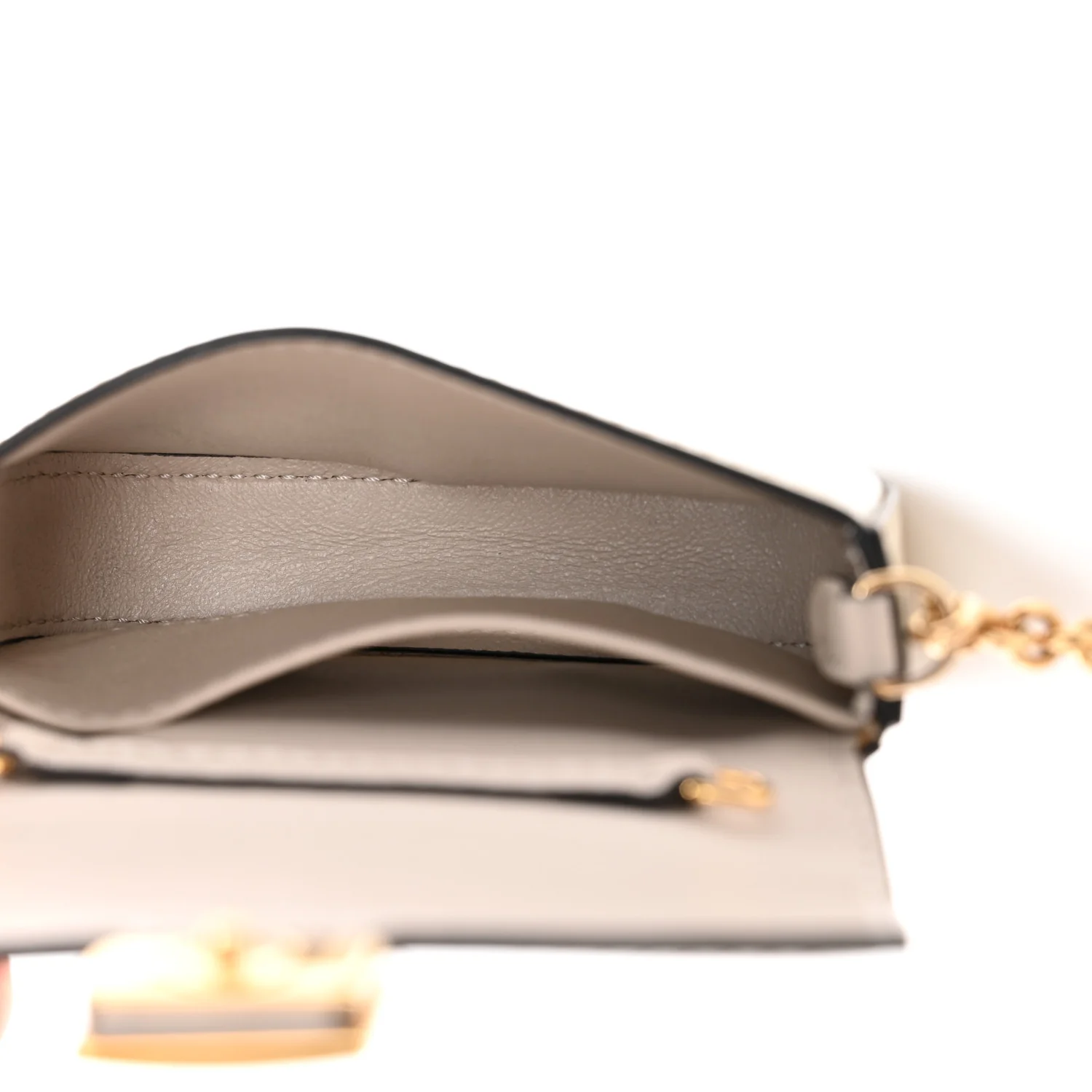 Vitello Vernice Mou Nano Baguette Belt Charm Latte - Image 5