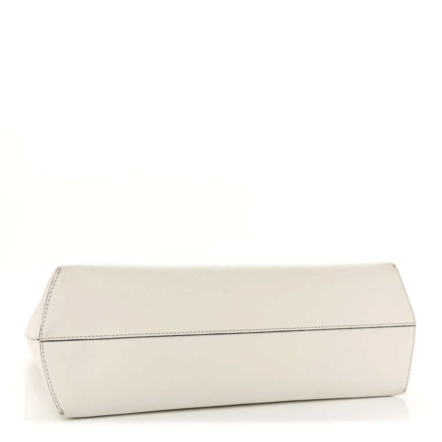 Vitello Vienna Enamel F is Fendi Shopping Tote White Taupe - Image 4